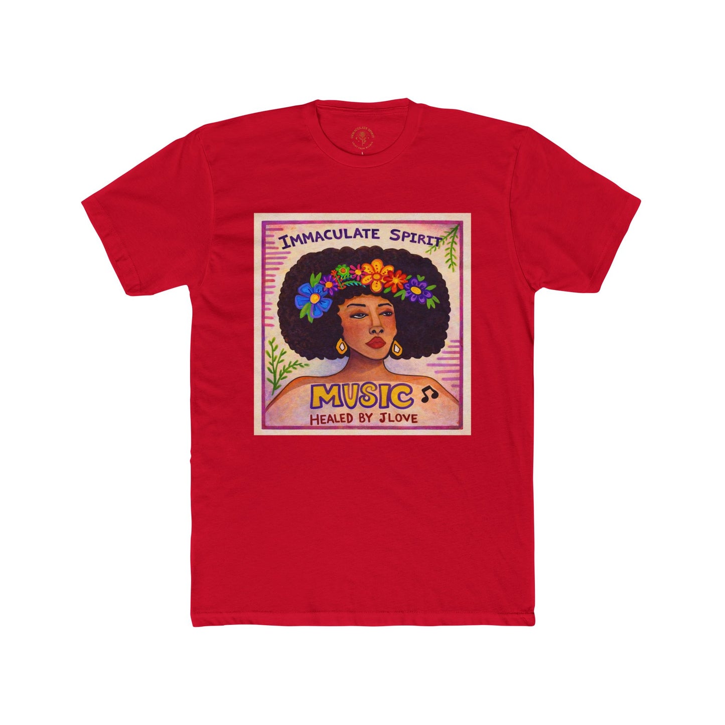 Music Healed by Love T-Shirt — Immaculate Spirit Floral Portrait Tee