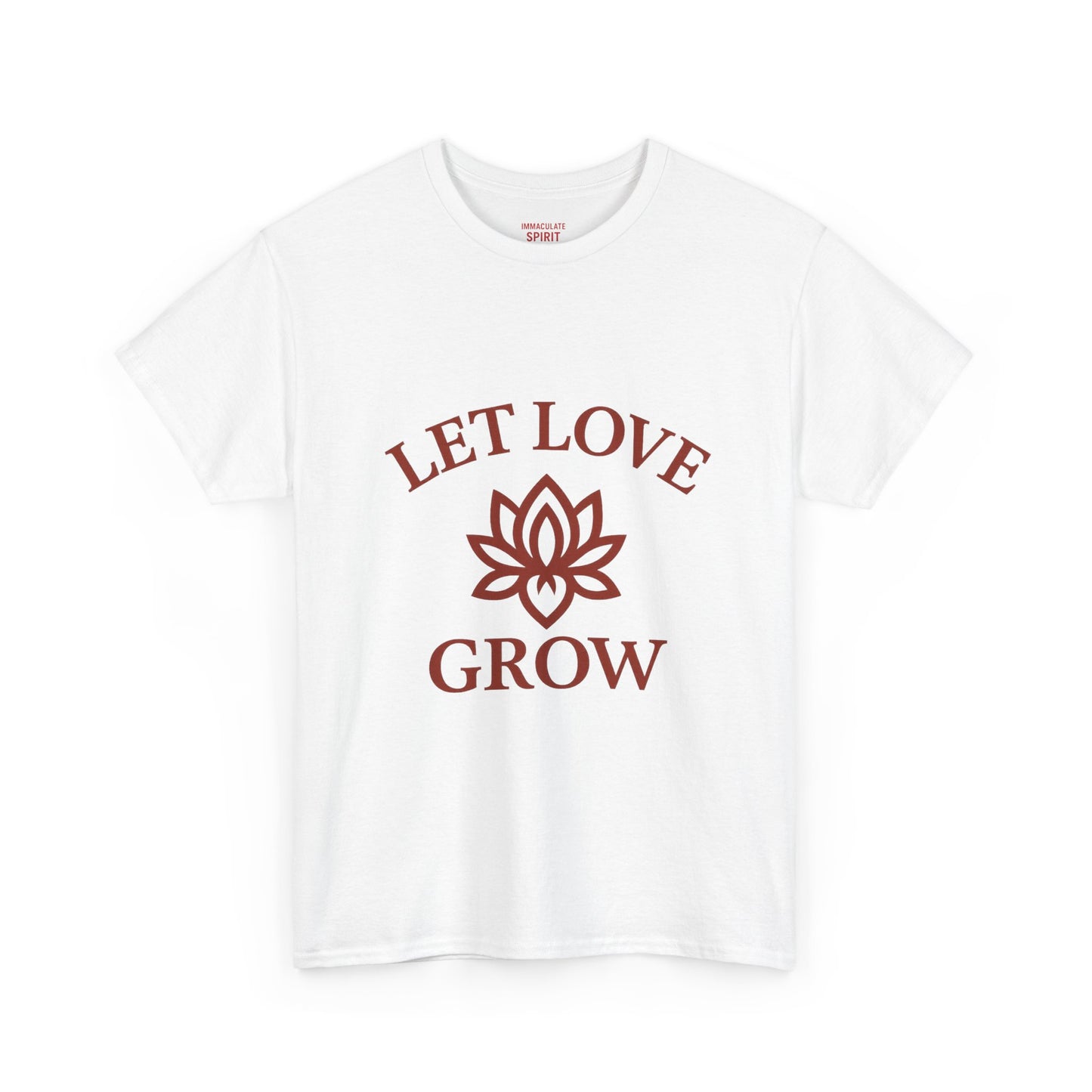 Inspirational Unisex Heavy Cotton Tee – "Let Love Grow" & Strength Quotes