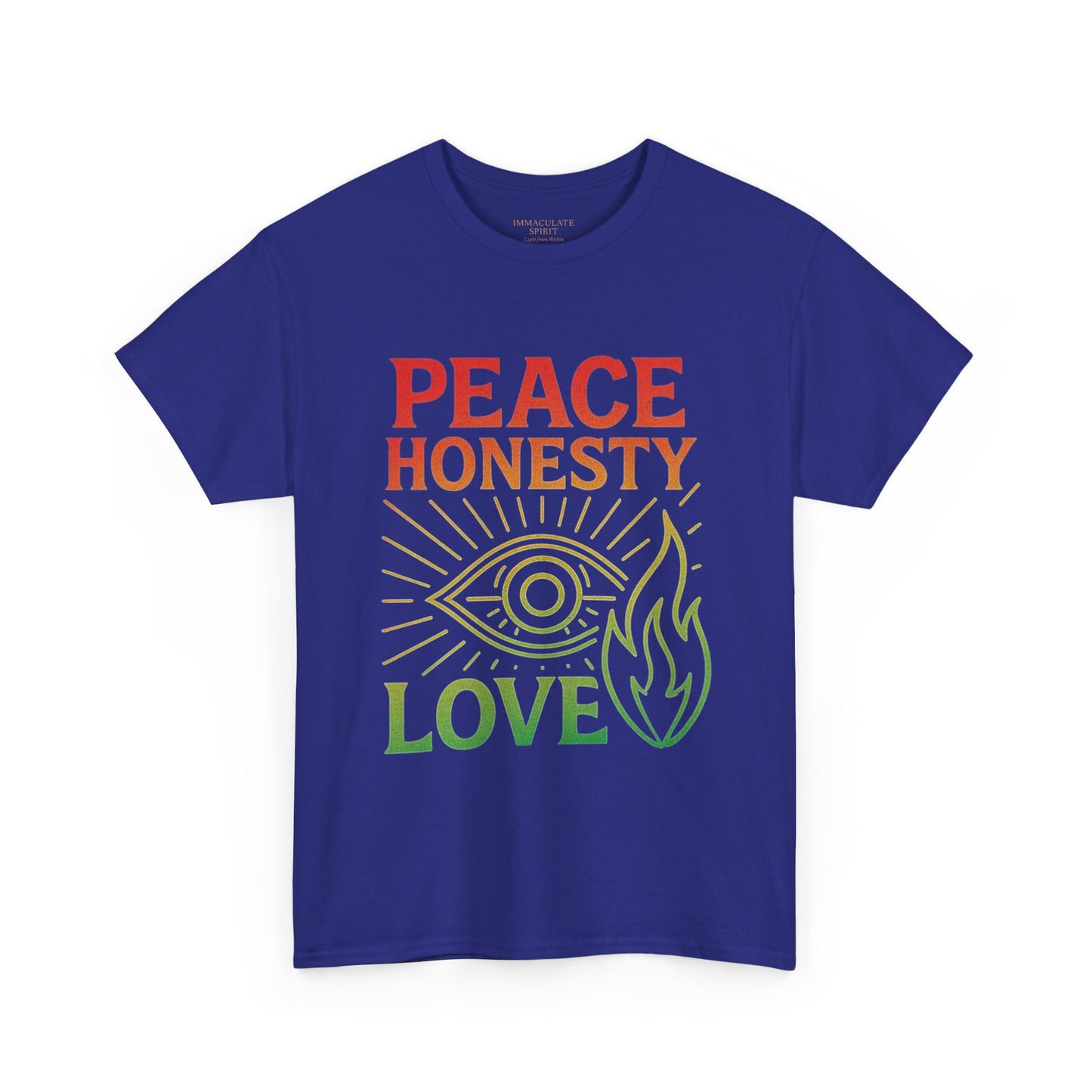 Immaculate Spirit Unisex Heavy Cotton Tee - Peace, Honesty & Love Design