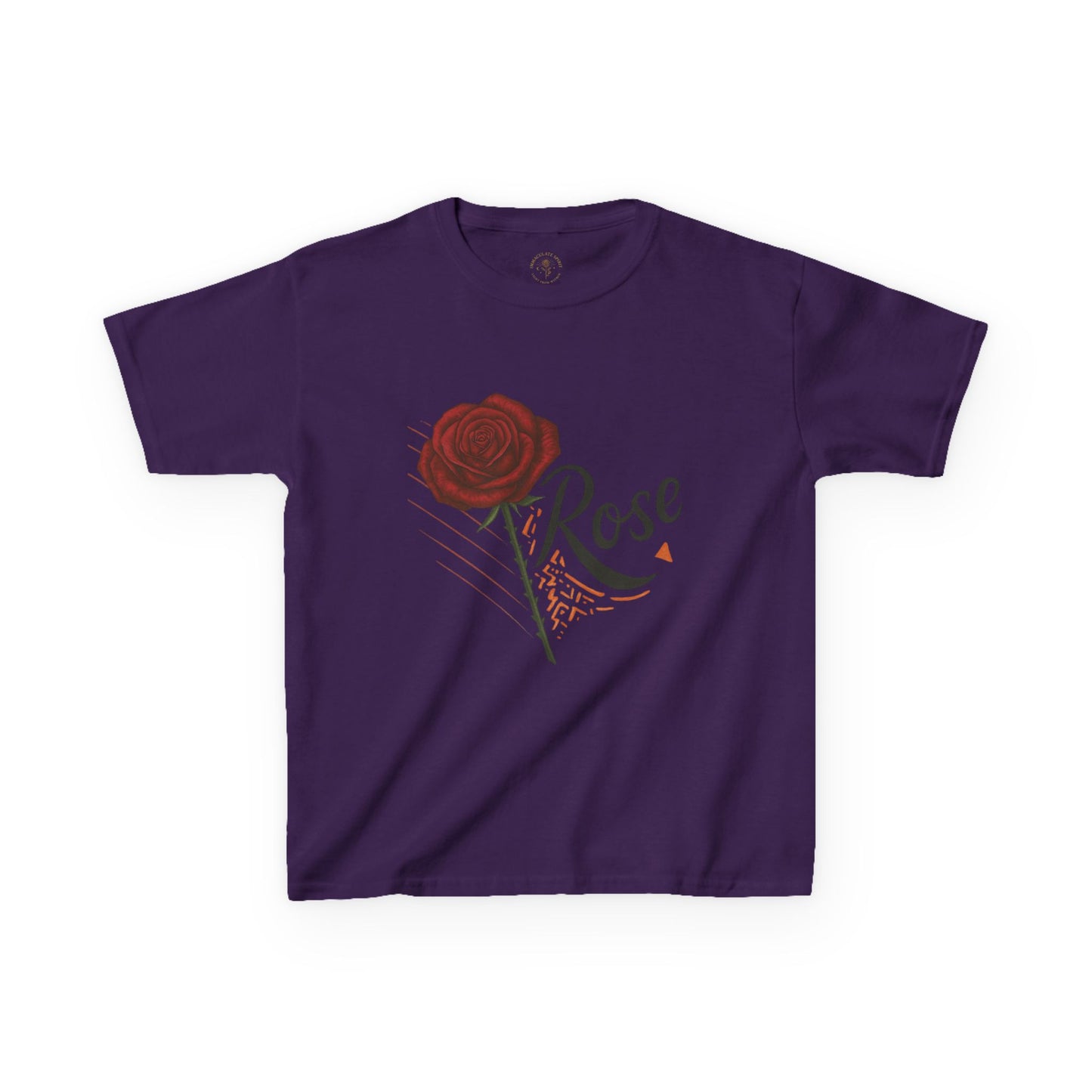 Rose Design Kids Heavy Cotton Tee