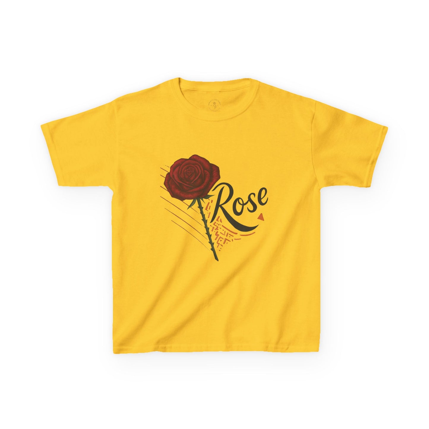 Rose Design Kids Heavy Cotton Tee