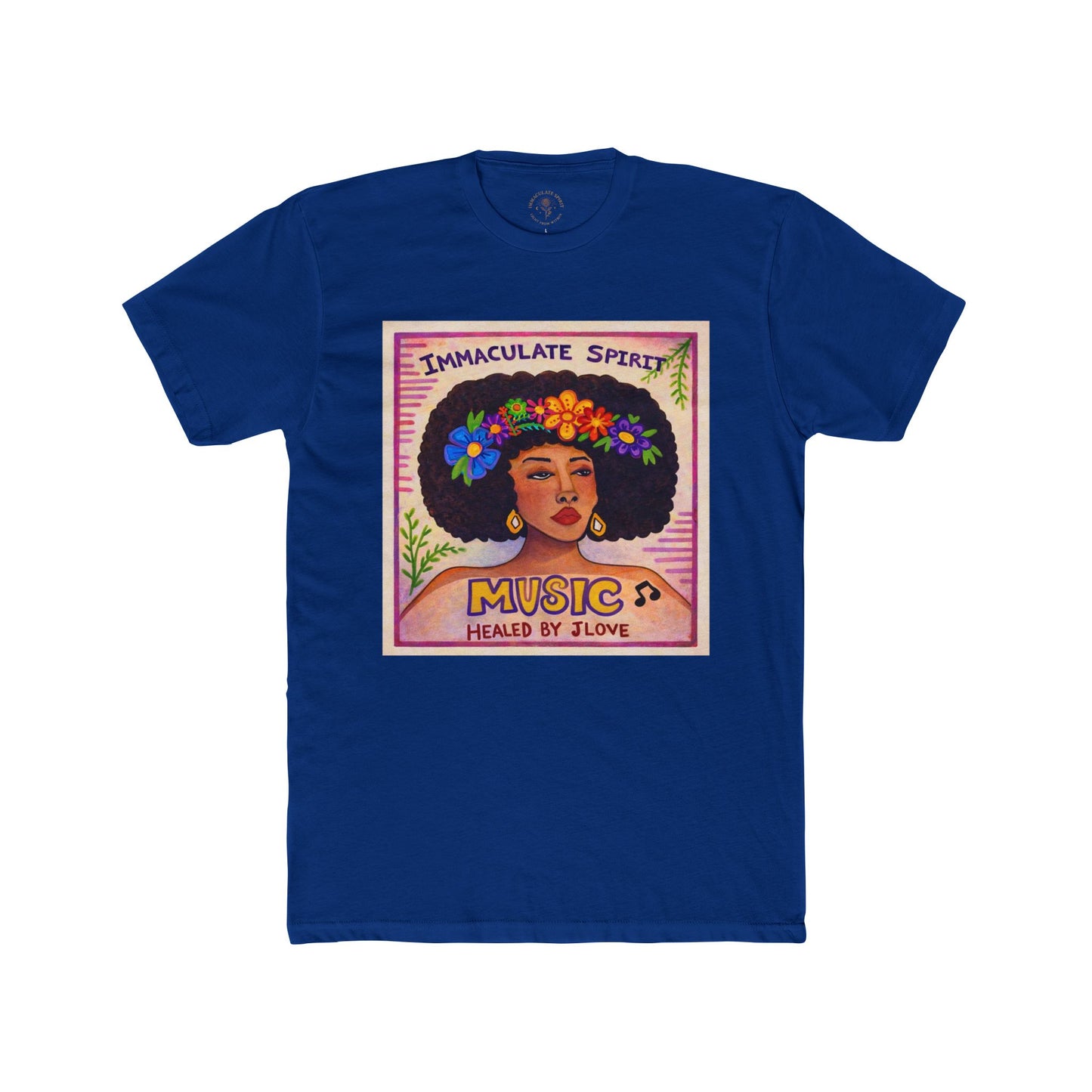 Music Healed by Love T-Shirt — Immaculate Spirit Floral Portrait Tee