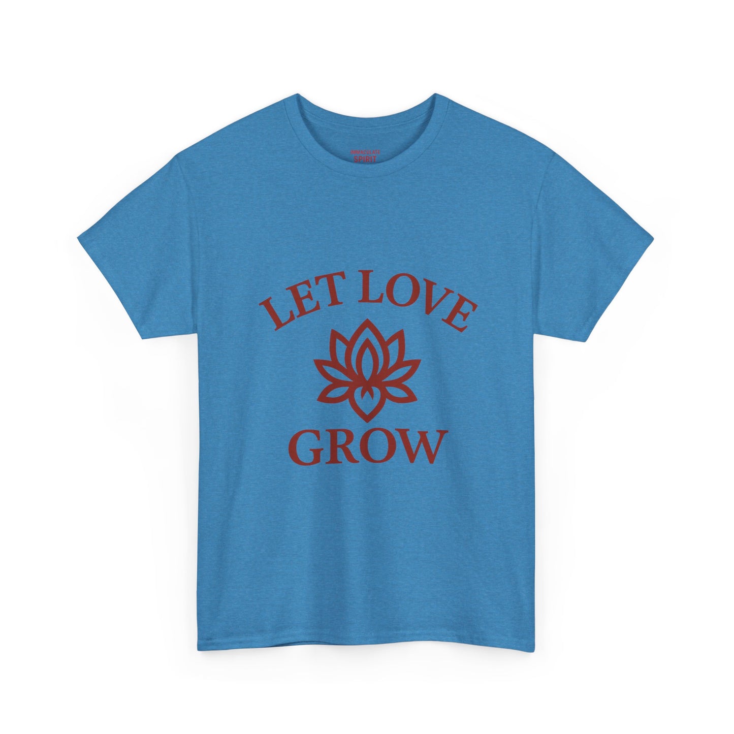 Inspirational Unisex Heavy Cotton Tee – "Let Love Grow" & Strength Quotes