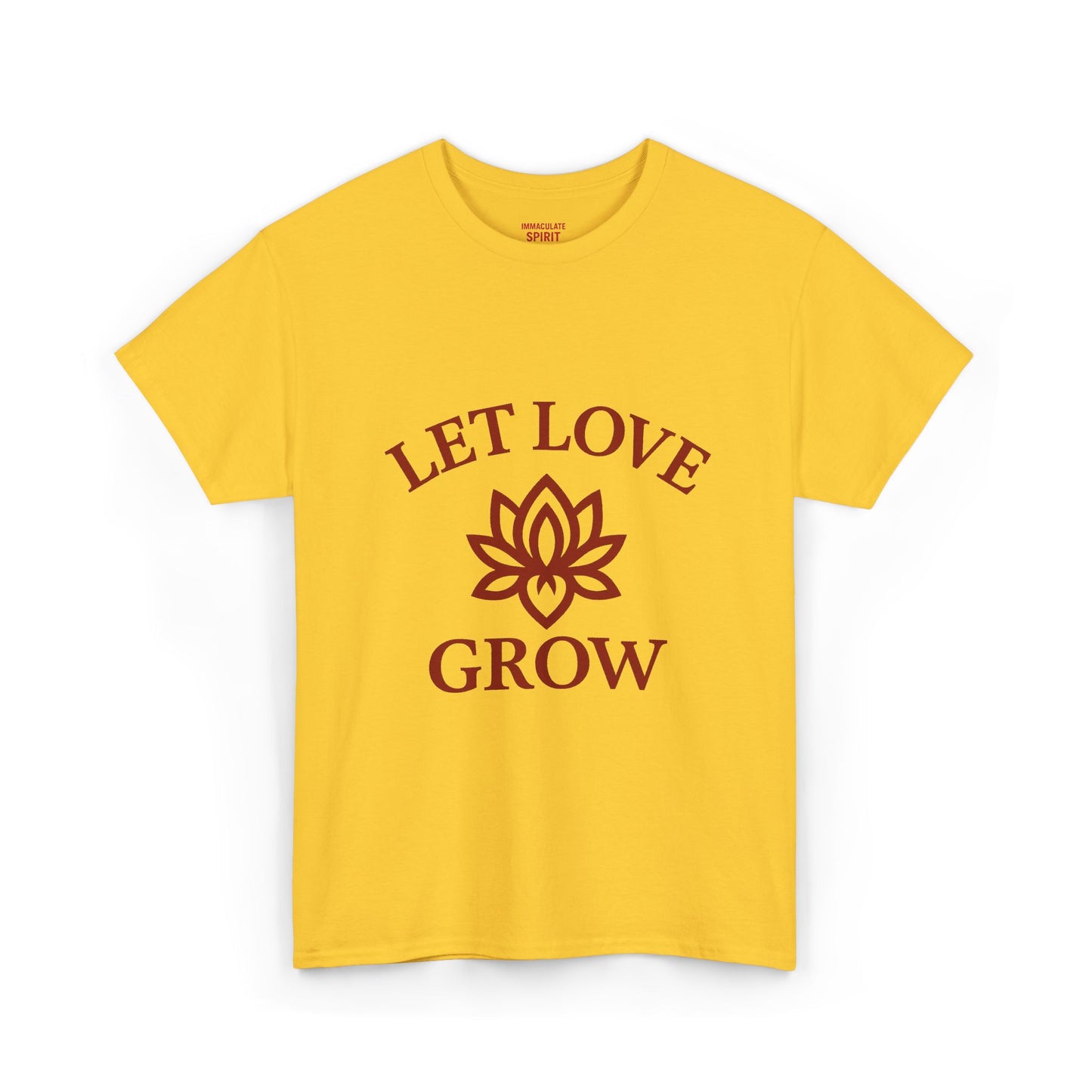 Inspirational Unisex Heavy Cotton Tee – "Let Love Grow" & Strength Quotes