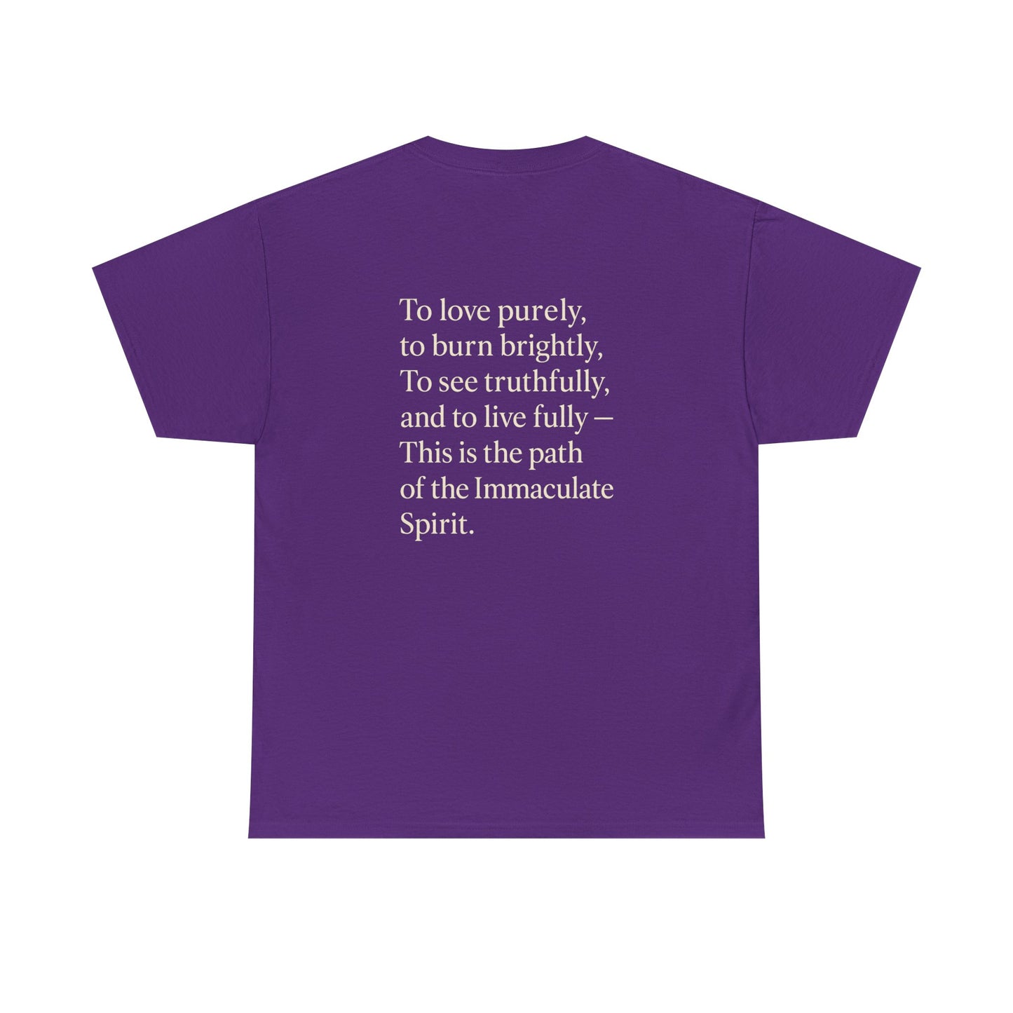 Immaculate Spirit Unisex Heavy Cotton Tee - Peace, Honesty & Love Design