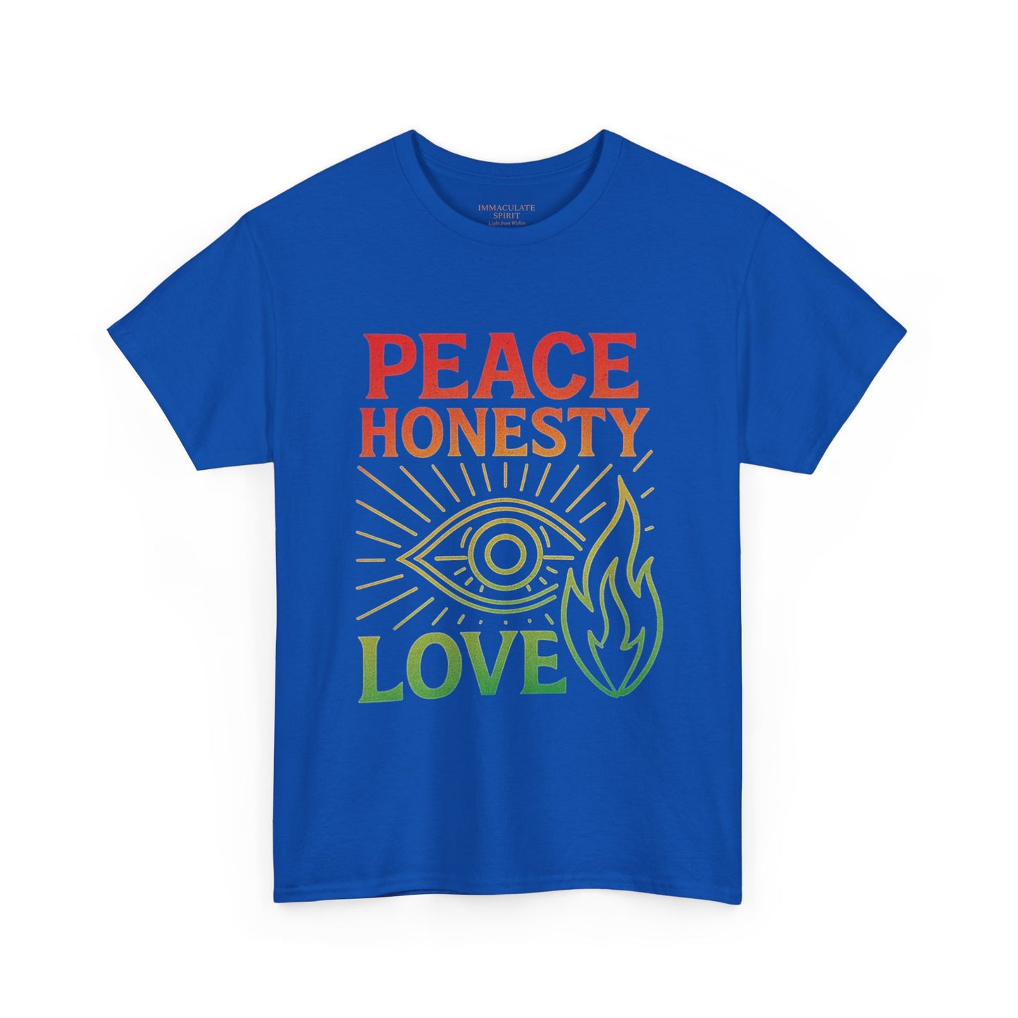 Immaculate Spirit Unisex Heavy Cotton Tee - Peace, Honesty & Love Design
