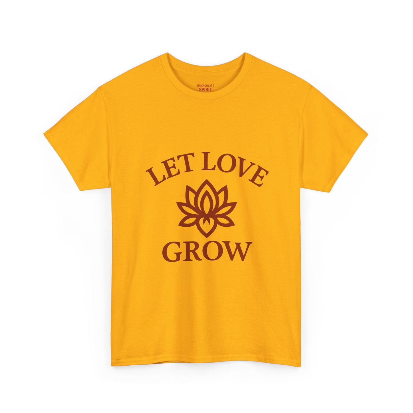 Inspirational Unisex Heavy Cotton Tee – "Let Love Grow" & Strength Quotes