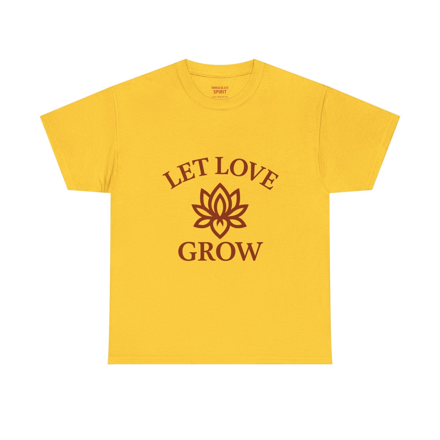 Inspirational Unisex Heavy Cotton Tee – "Let Love Grow" & Strength Quotes