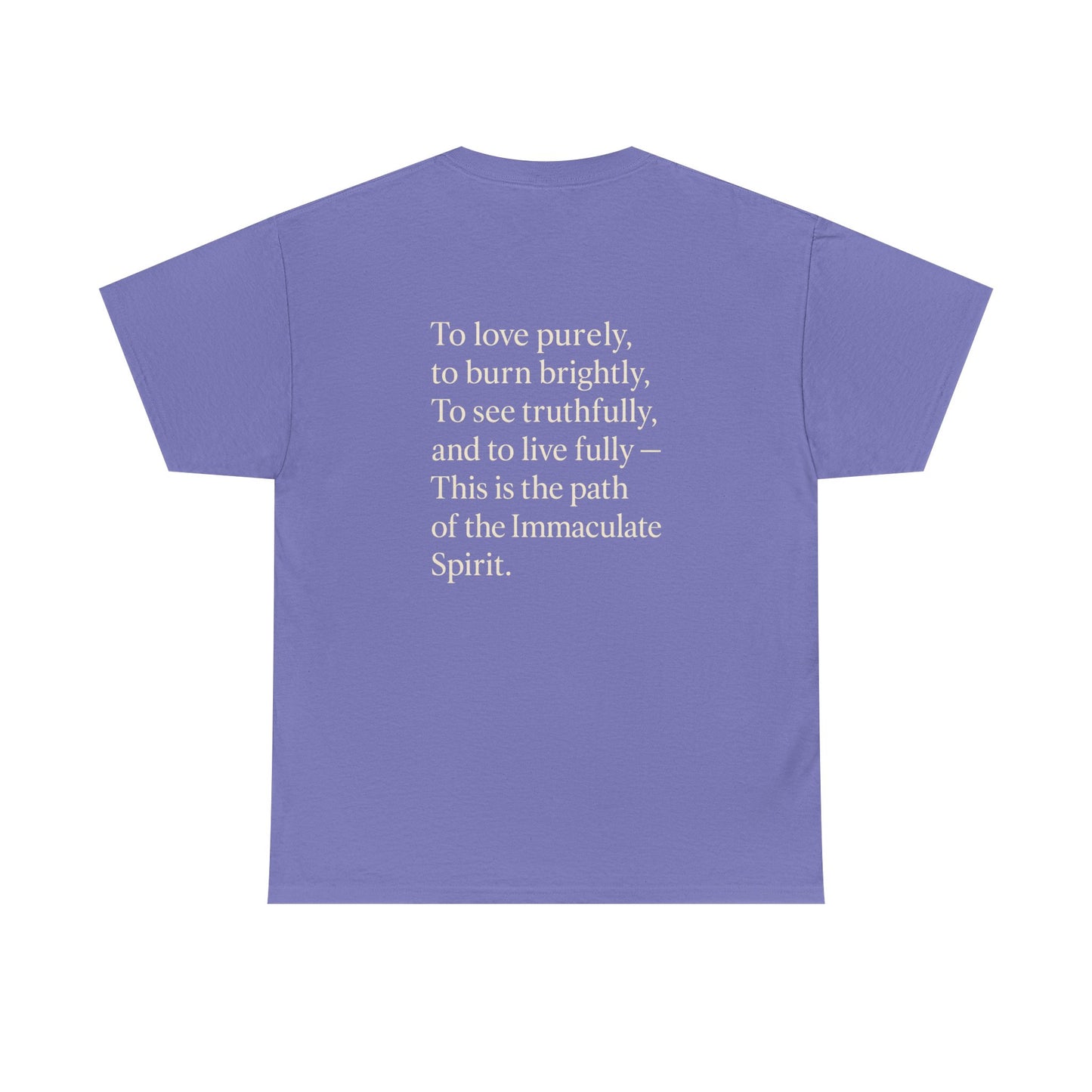 Immaculate Spirit Unisex Heavy Cotton Tee - Peace, Honesty & Love Design