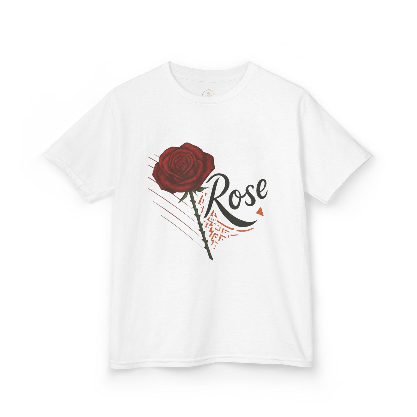Rose Design Kids Heavy Cotton Tee