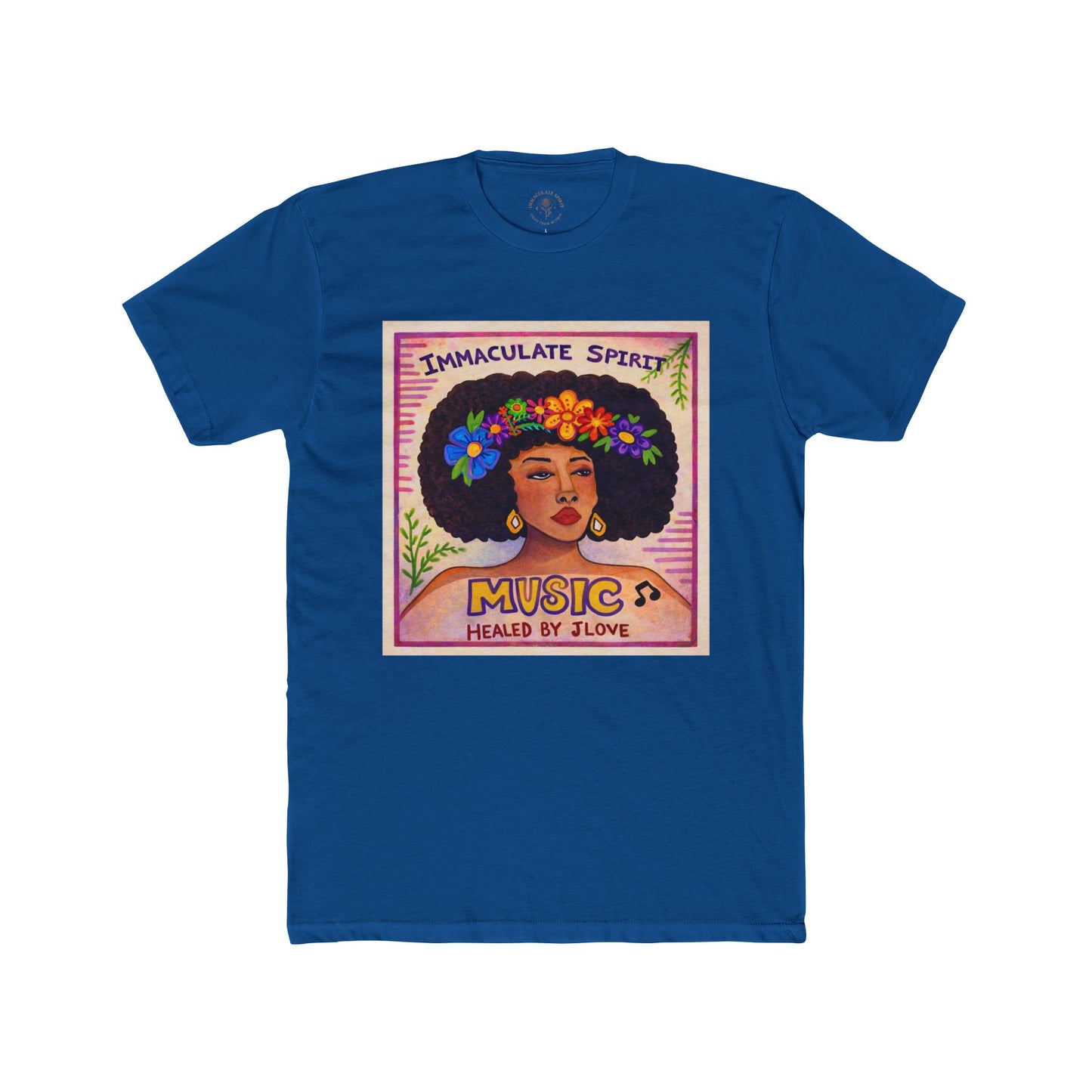 Music Healed by Love T-Shirt — Immaculate Spirit Floral Portrait Tee