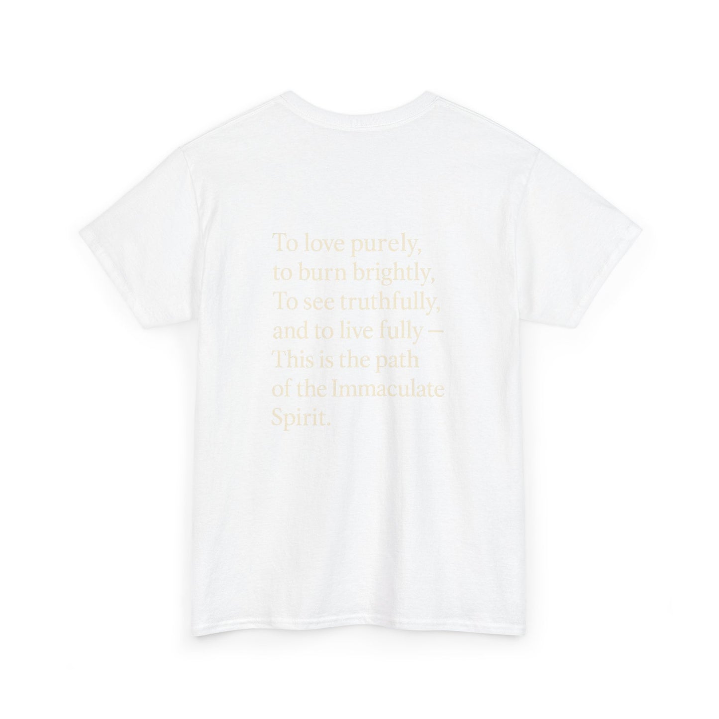 Immaculate Spirit Unisex Heavy Cotton Tee - Peace, Honesty & Love Design