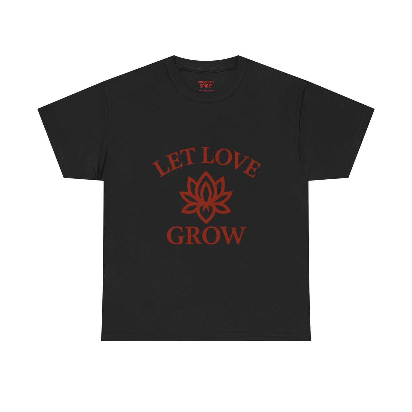 Inspirational Unisex Heavy Cotton Tee – "Let Love Grow" & Strength Quotes
