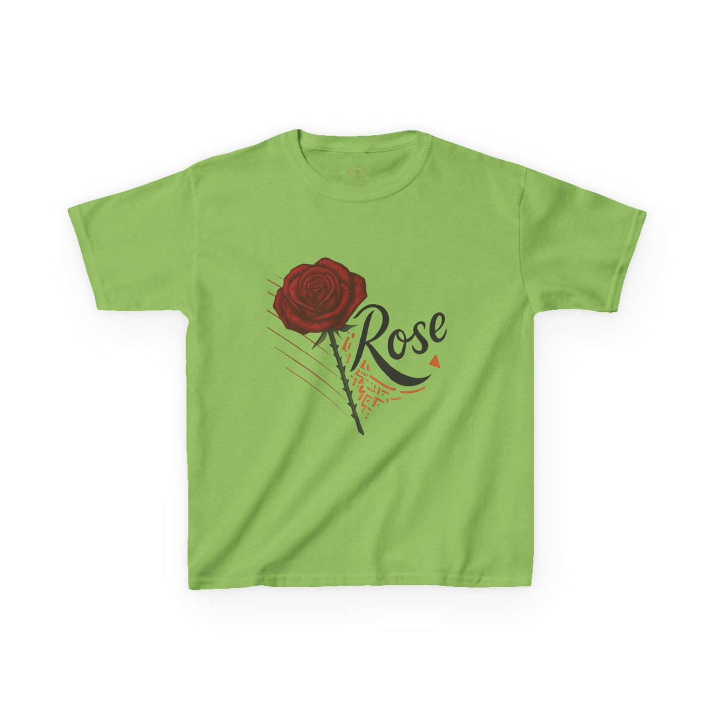 Rose Design Kids Heavy Cotton Tee