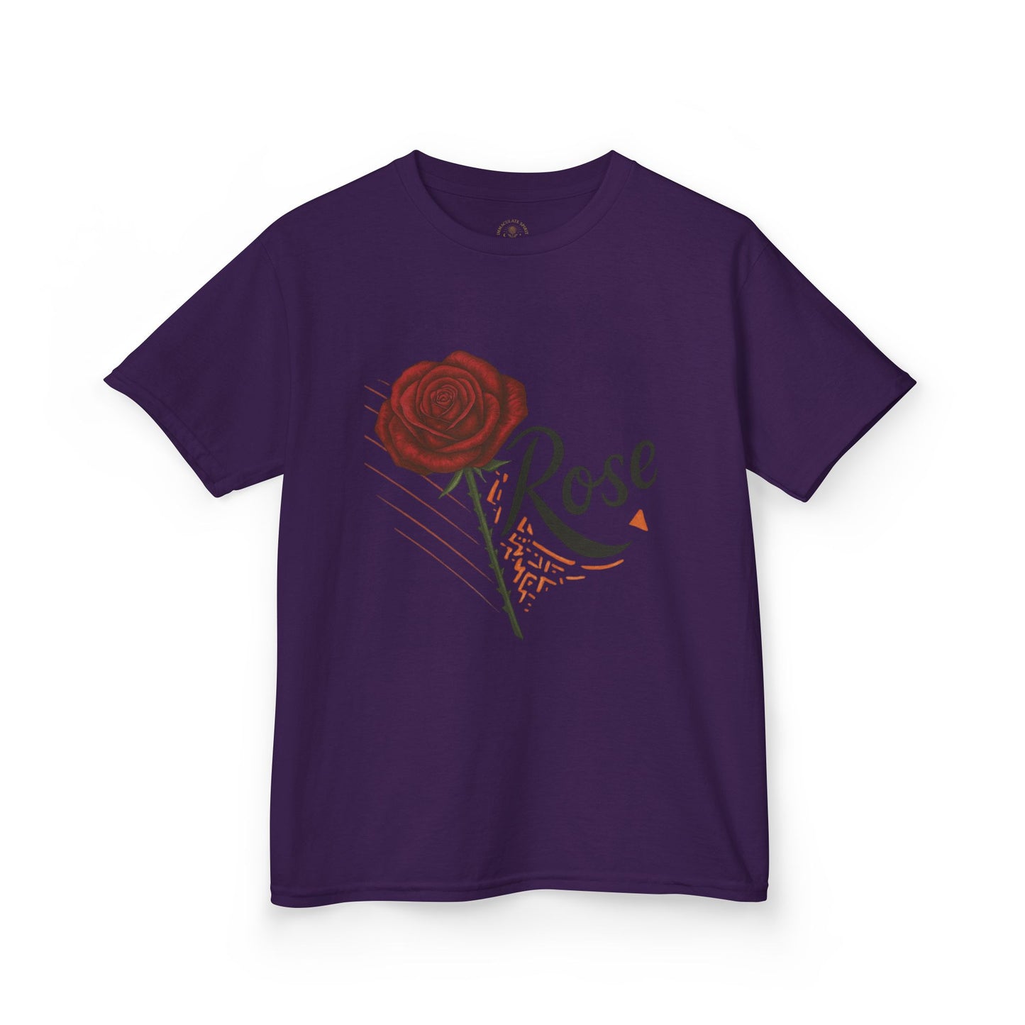 Rose Design Kids Heavy Cotton Tee