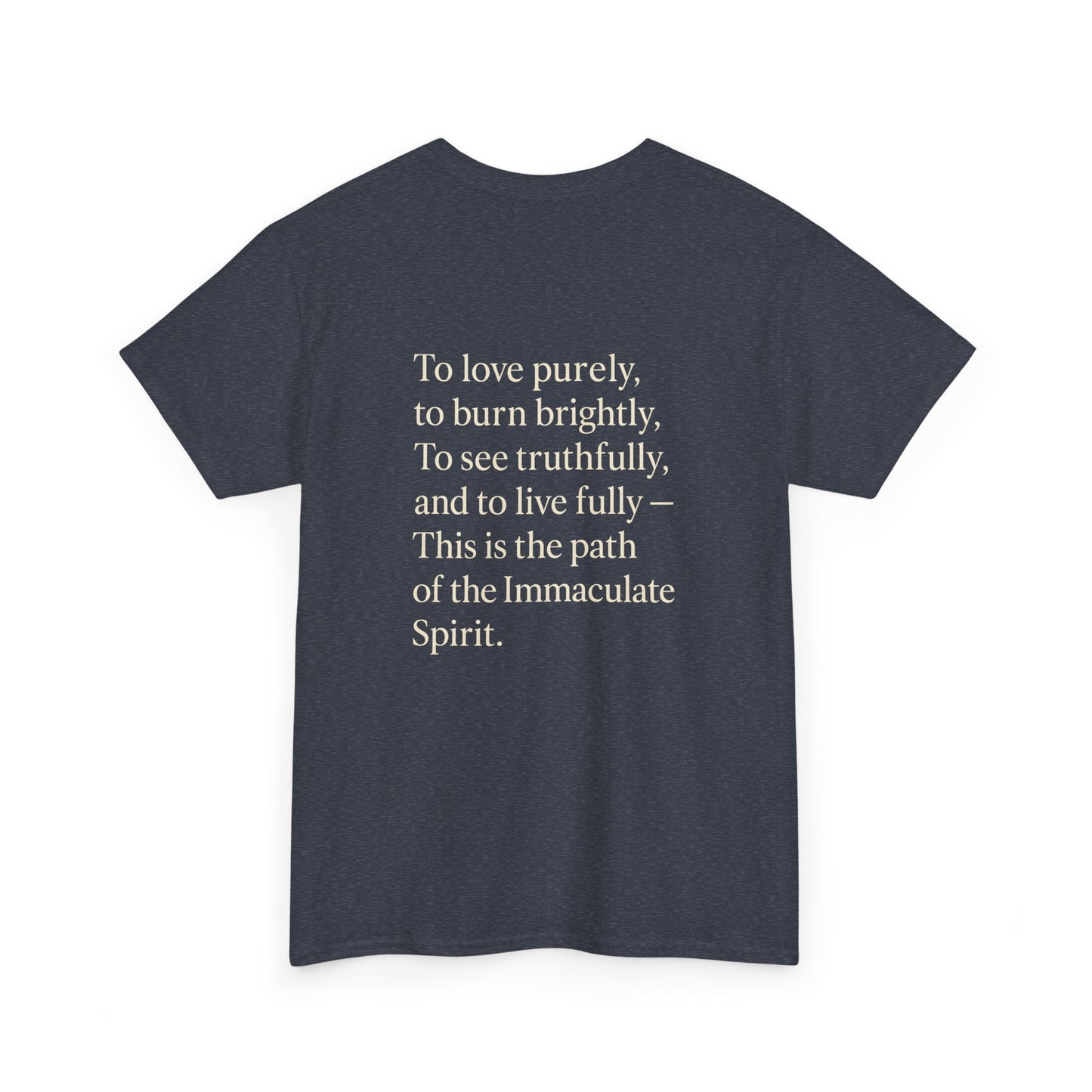 Immaculate Spirit Unisex Heavy Cotton Tee - Peace, Honesty & Love Design