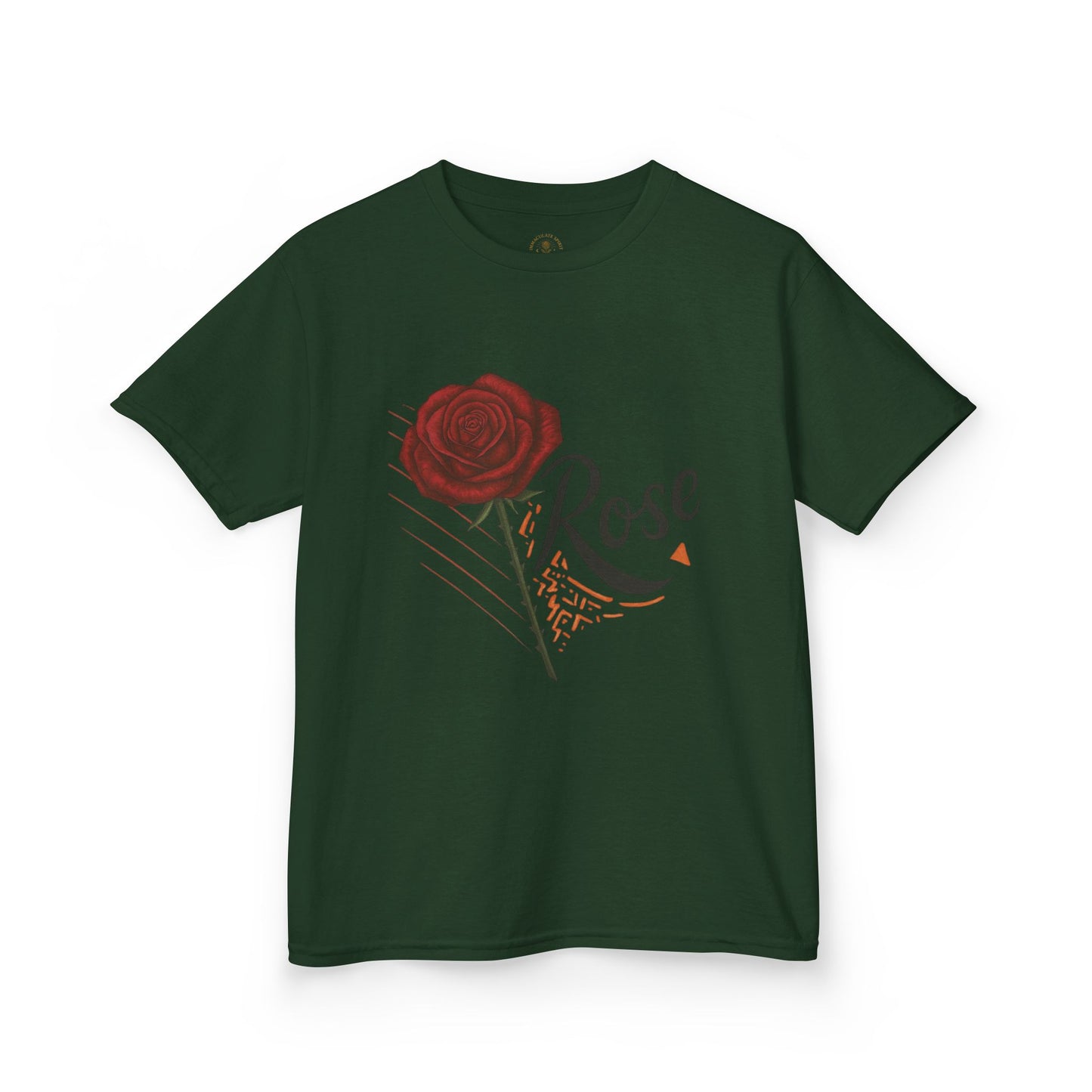 Rose Design Kids Heavy Cotton Tee