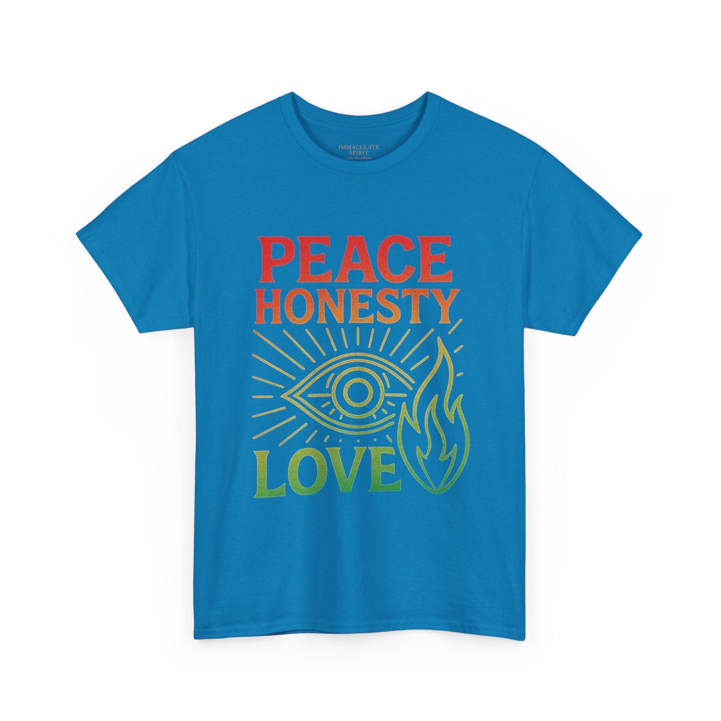 Immaculate Spirit Unisex Heavy Cotton Tee - Peace, Honesty & Love Design