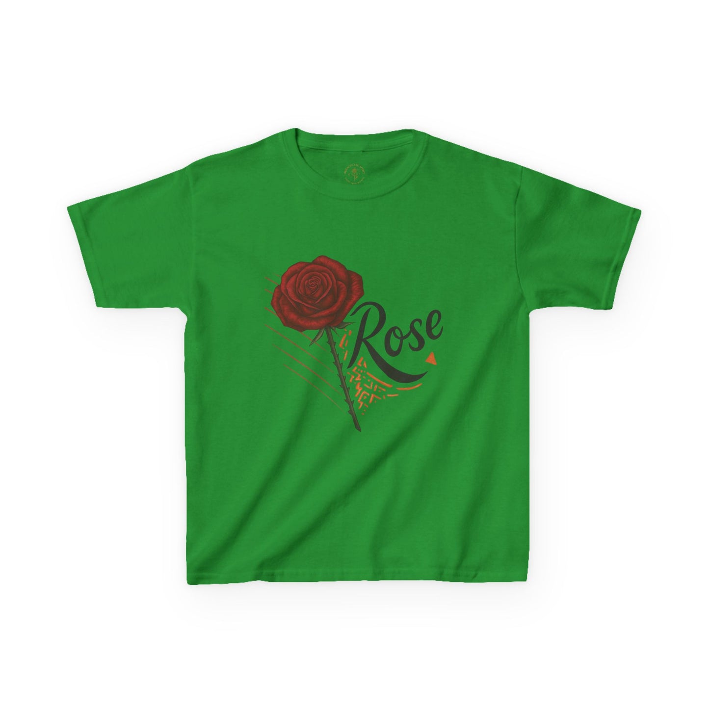 Rose Design Kids Heavy Cotton Tee