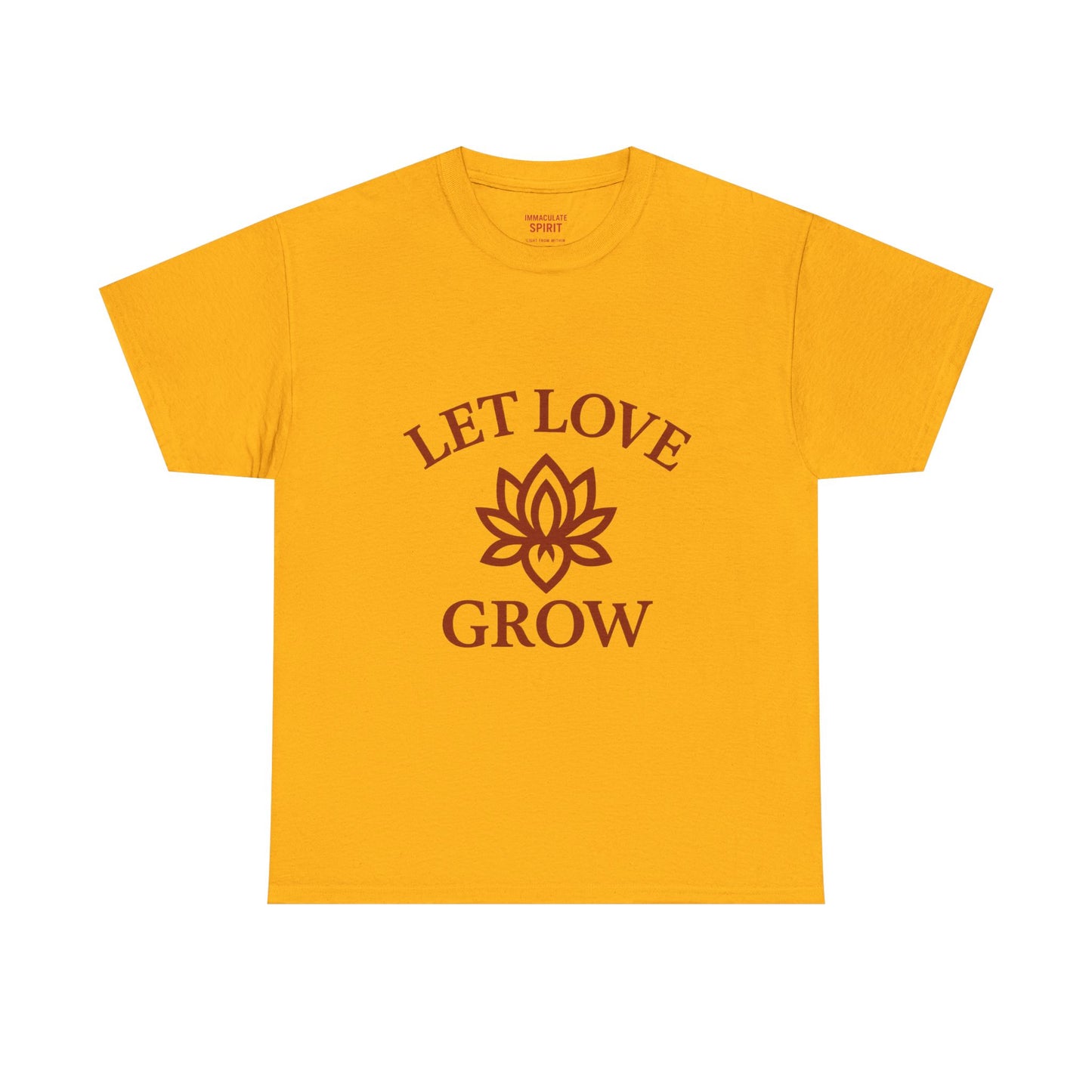 Inspirational Unisex Heavy Cotton Tee – "Let Love Grow" & Strength Quotes