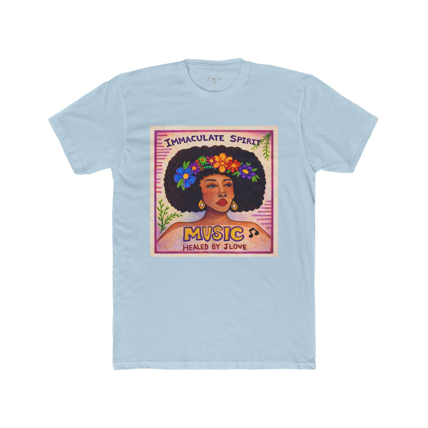 Music Healed by Love T-Shirt — Immaculate Spirit Floral Portrait Tee