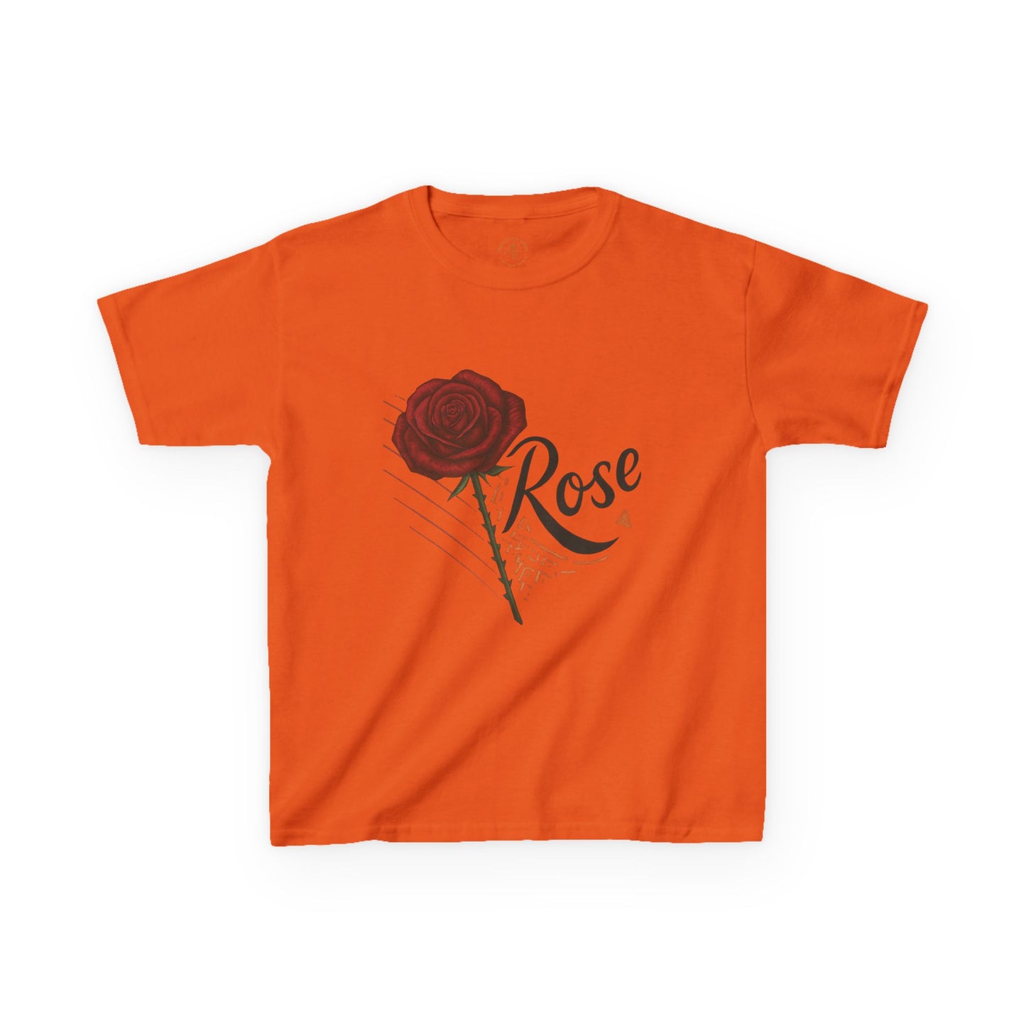 Rose Design Kids Heavy Cotton Tee
