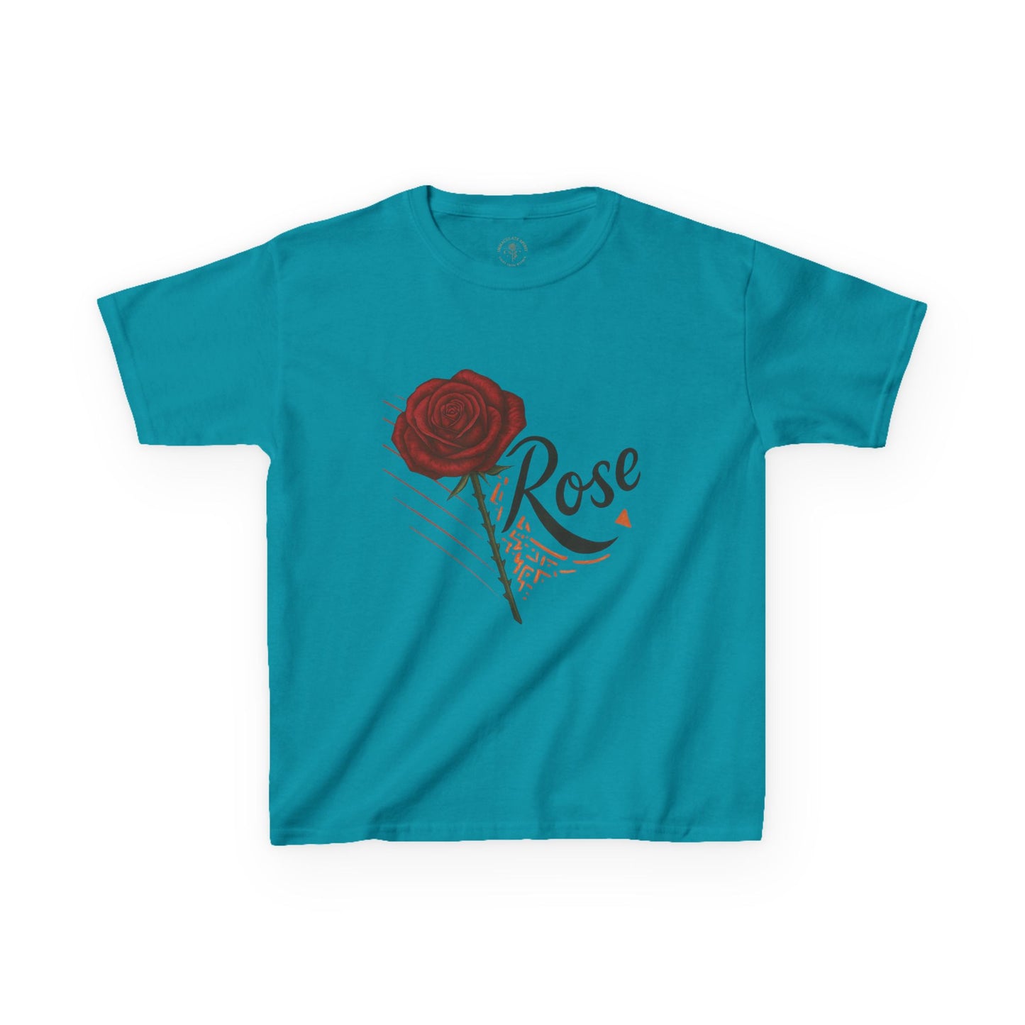 Rose Design Kids Heavy Cotton Tee