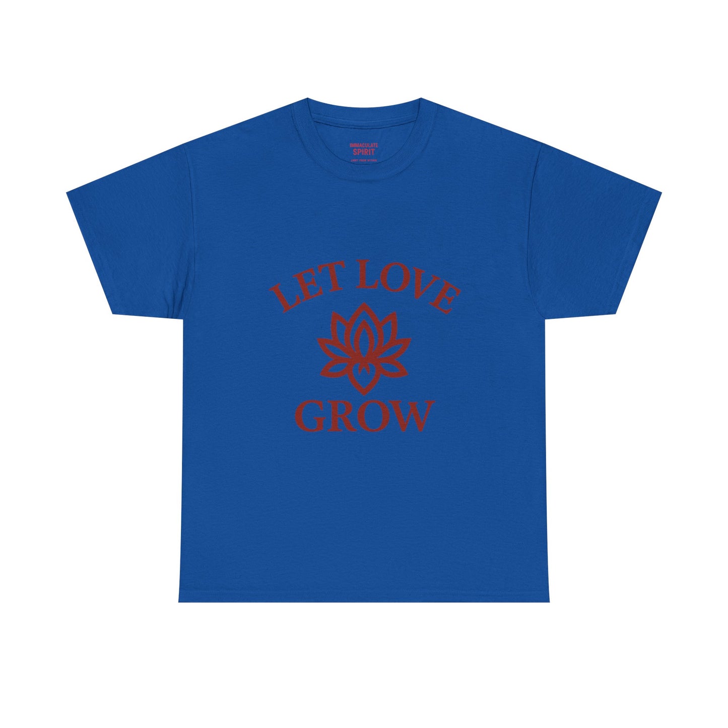 Inspirational Unisex Heavy Cotton Tee – "Let Love Grow" & Strength Quotes