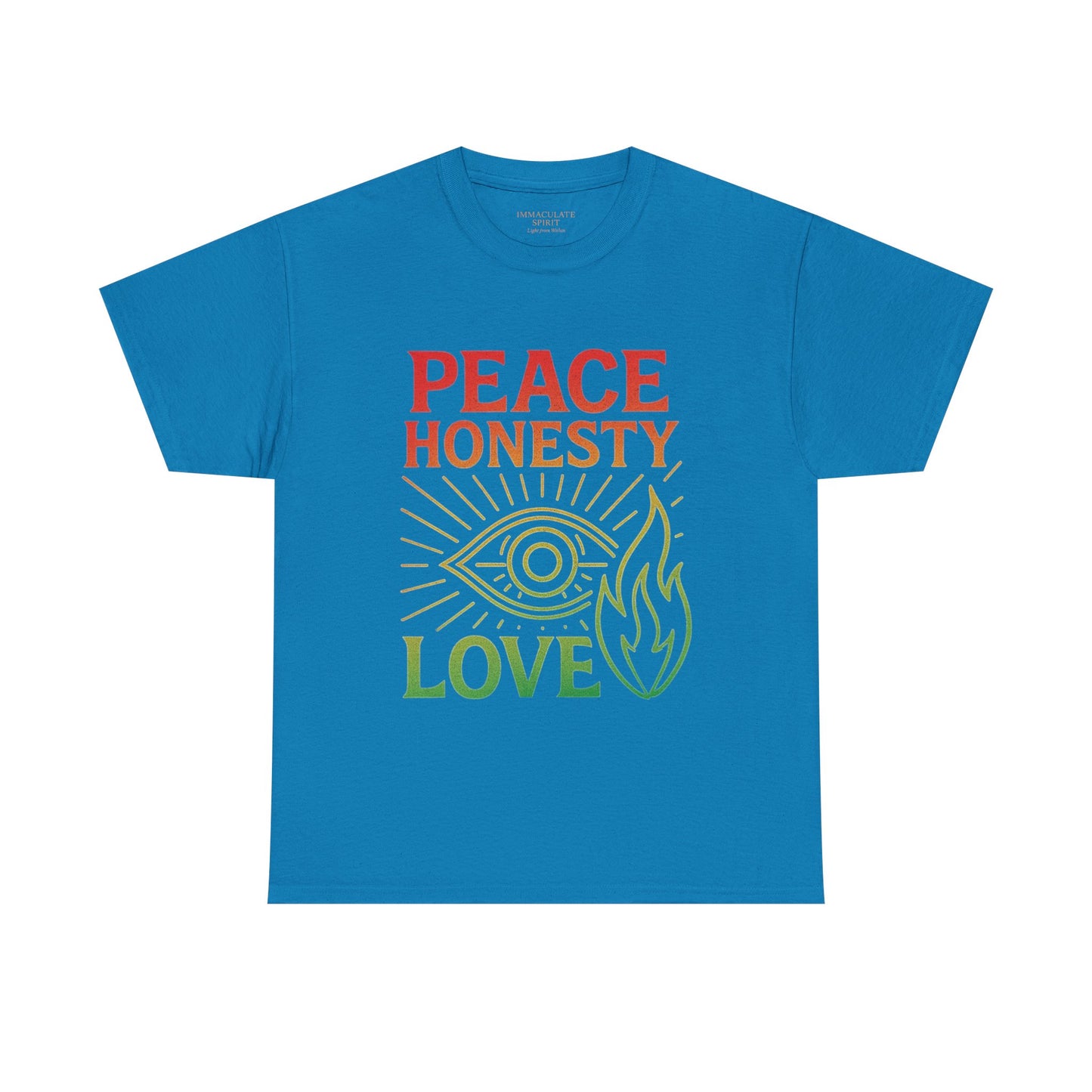 Immaculate Spirit Unisex Heavy Cotton Tee - Peace, Honesty & Love Design
