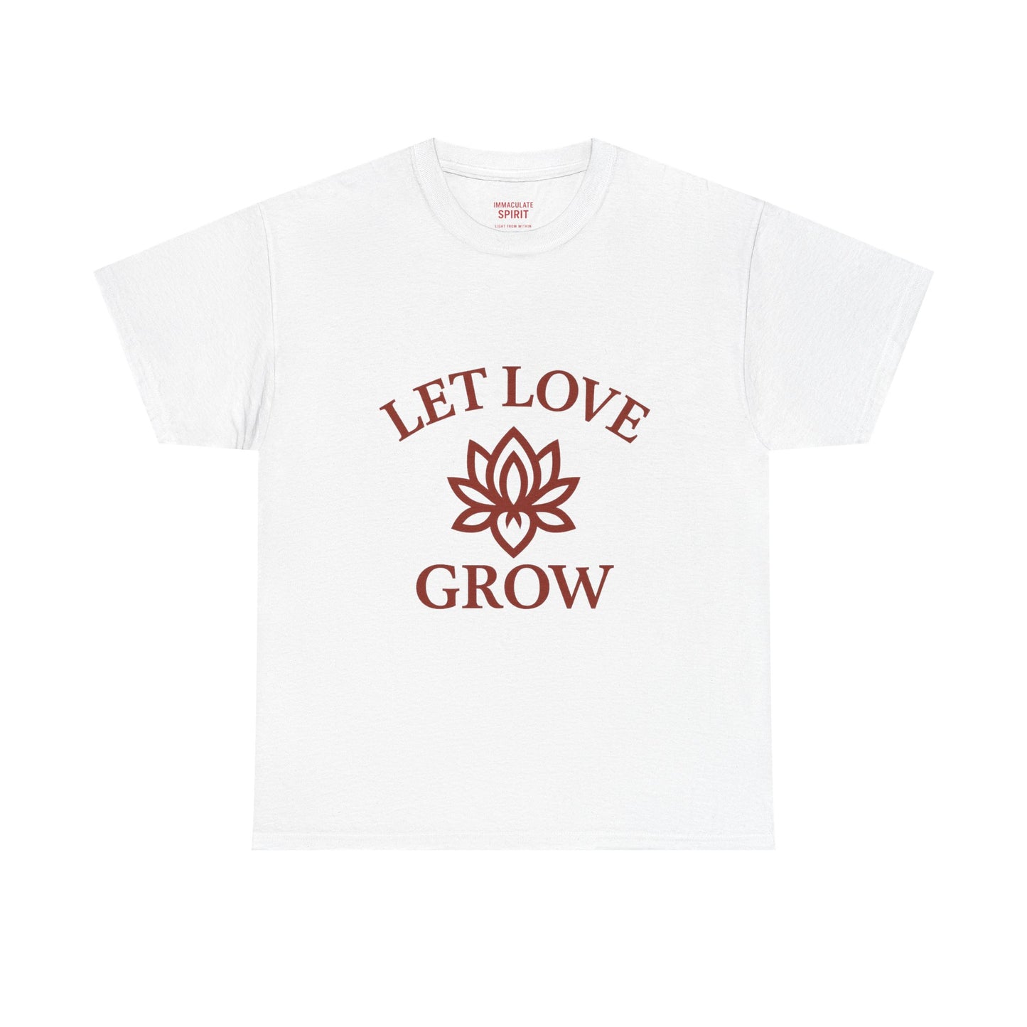 Inspirational Unisex Heavy Cotton Tee – "Let Love Grow" & Strength Quotes