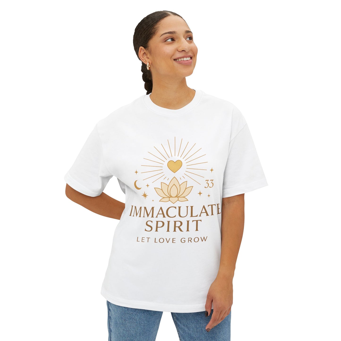 🌸 “Let Love Grow” Tee – Immaculate Spirit Collection