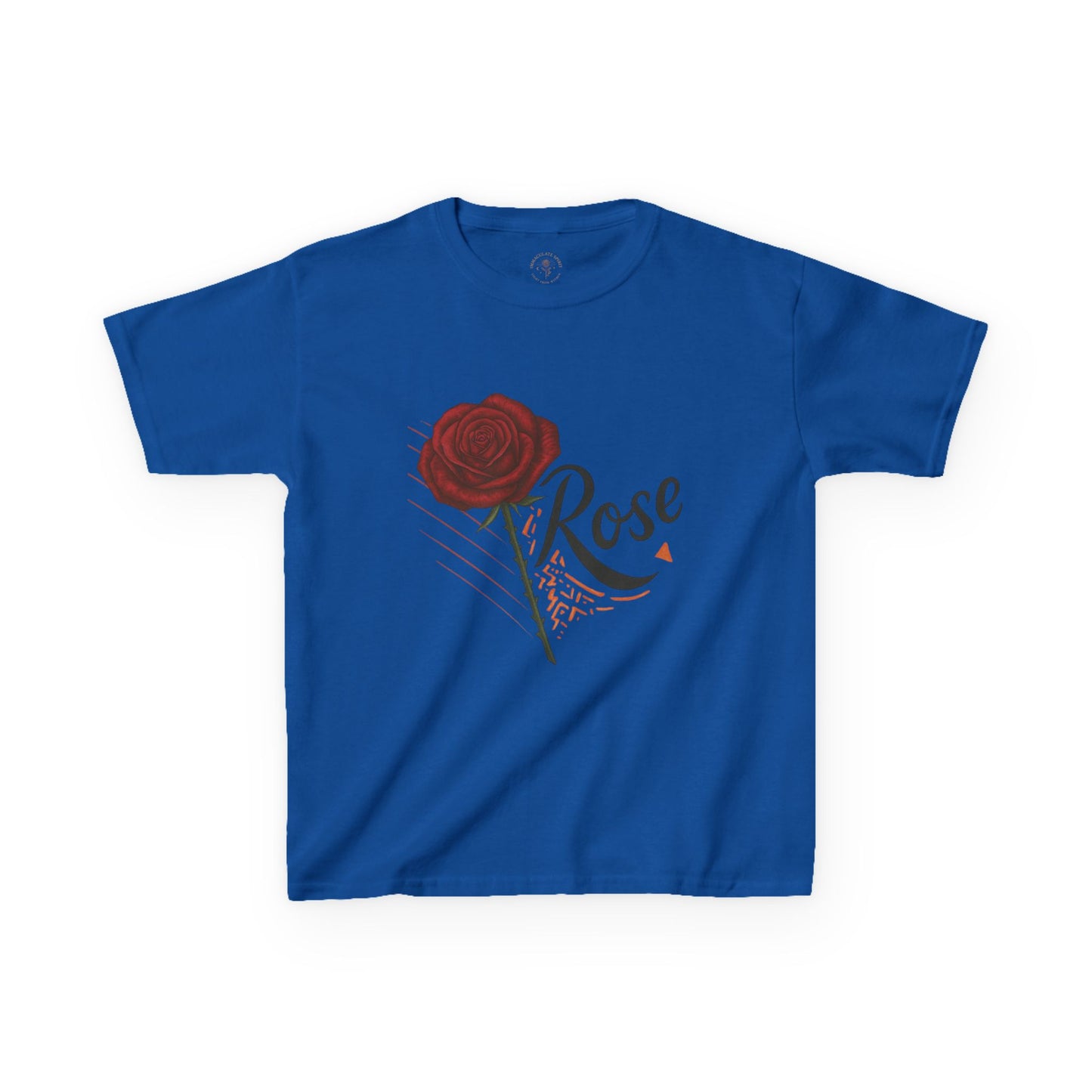 Rose Design Kids Heavy Cotton Tee