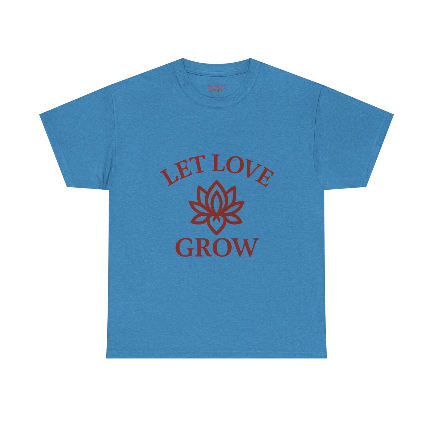 Inspirational Unisex Heavy Cotton Tee – "Let Love Grow" & Strength Quotes