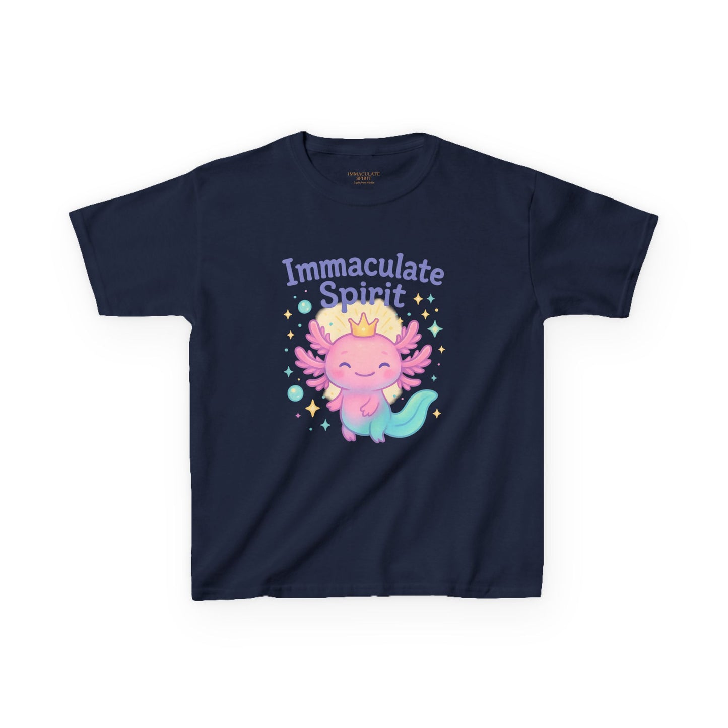 👑 “Crowned with Light” Kids Tee – Immaculate Spirit Collection
