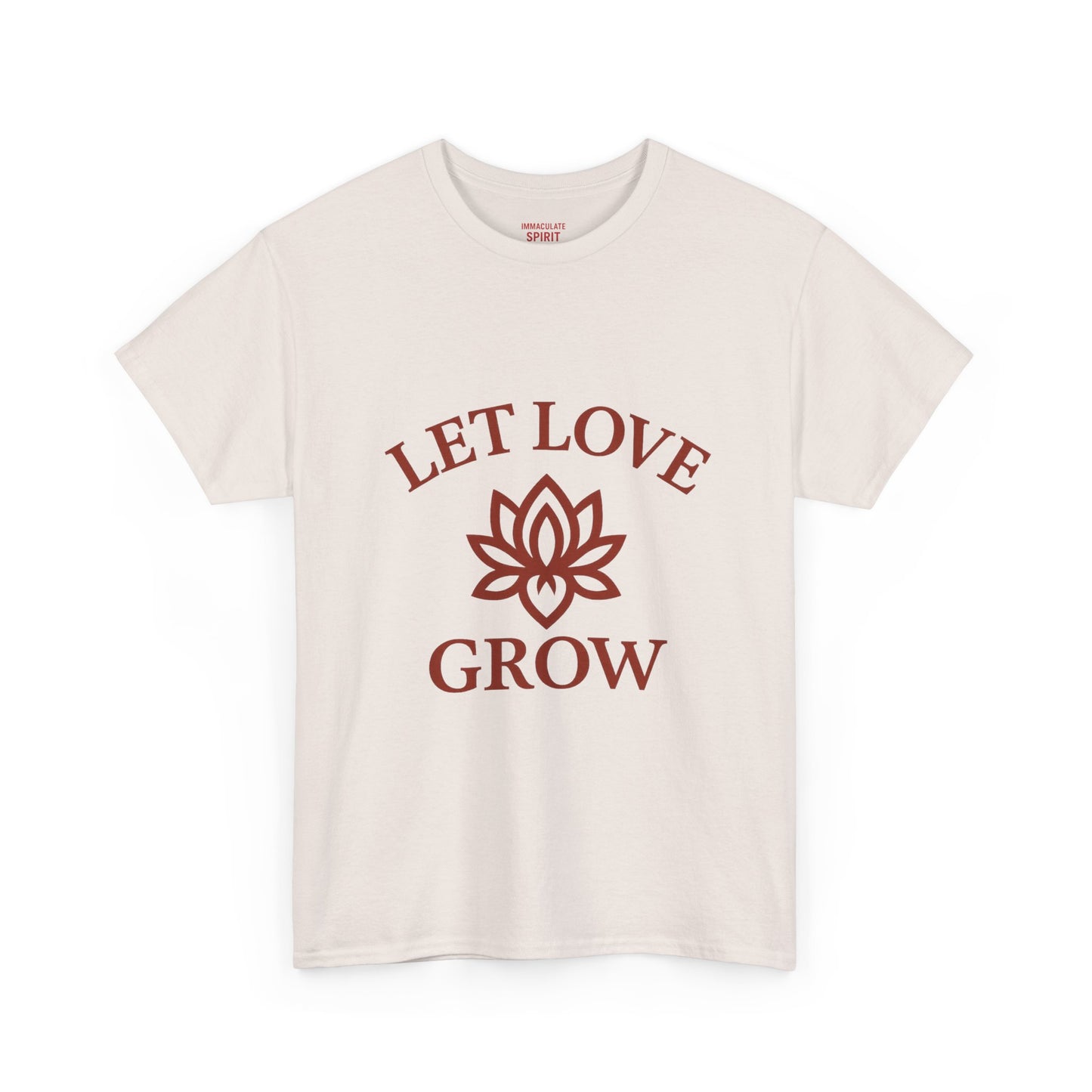 Inspirational Unisex Heavy Cotton Tee – "Let Love Grow" & Strength Quotes