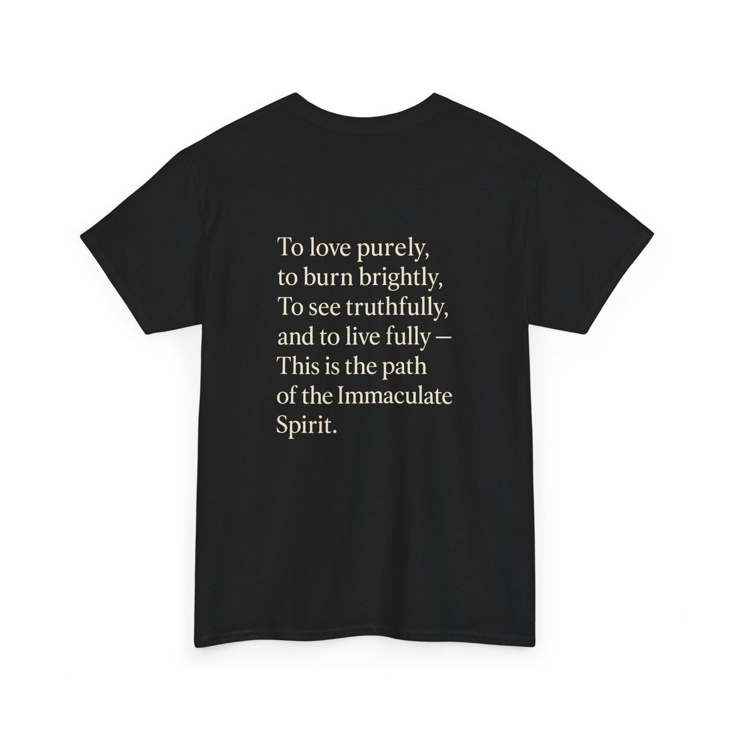 Immaculate Spirit Unisex Heavy Cotton Tee - Peace, Honesty & Love Design
