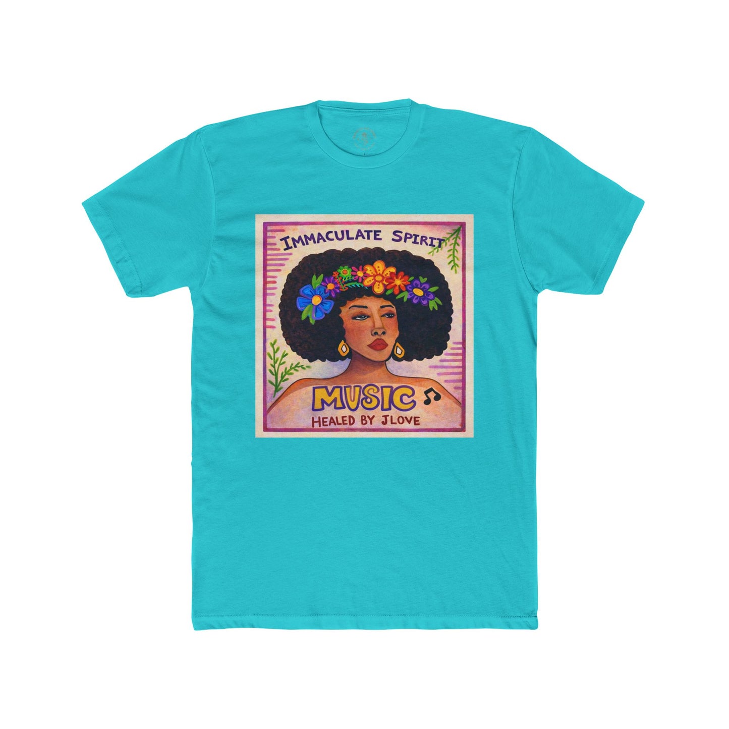 Music Healed by Love T-Shirt — Immaculate Spirit Floral Portrait Tee