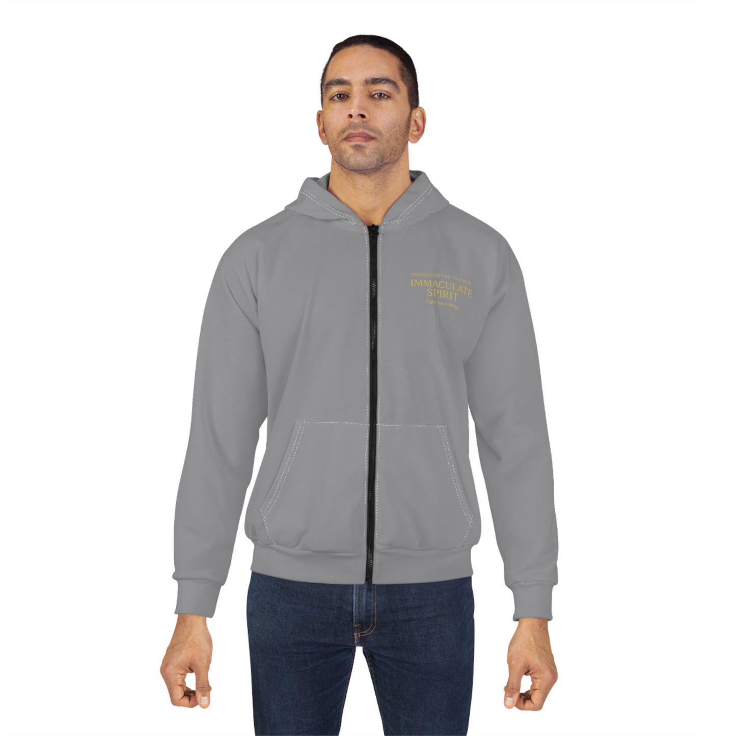 Light Within Unisex Zip Hoodie - Spiritual Design for Comfort and Style