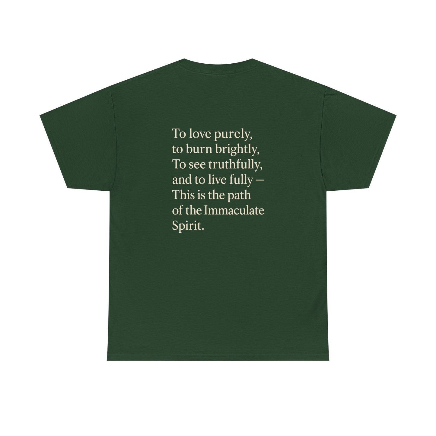 Immaculate Spirit Unisex Heavy Cotton Tee - Peace, Honesty & Love Design