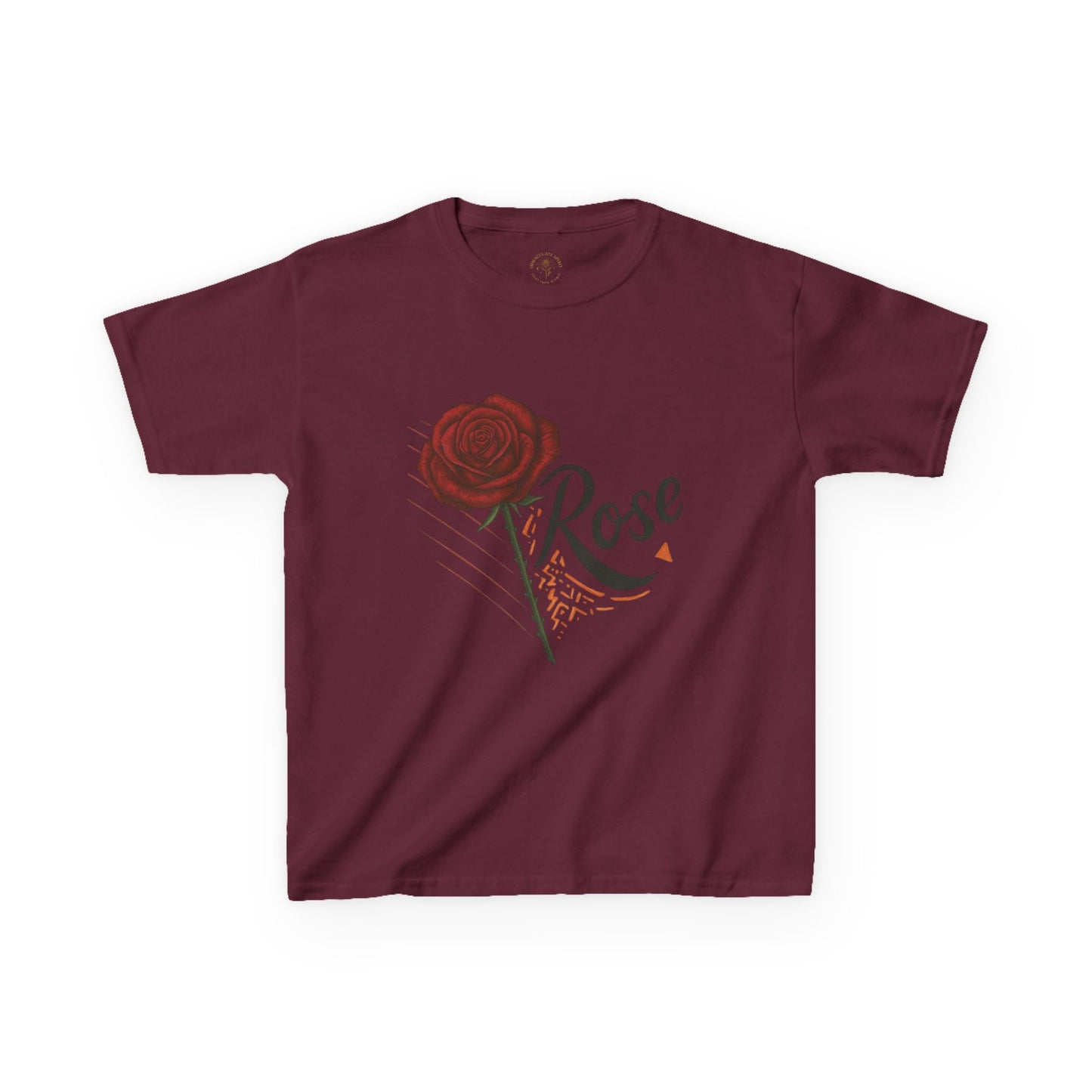 Rose Design Kids Heavy Cotton Tee