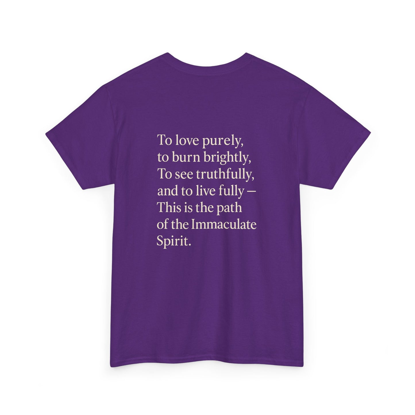 Immaculate Spirit Unisex Heavy Cotton Tee - Peace, Honesty & Love Design