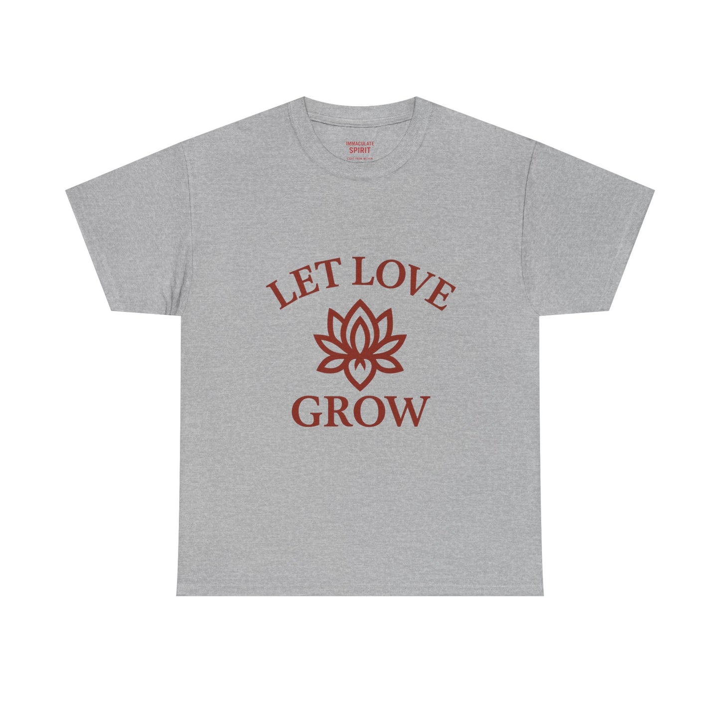 Inspirational Unisex Heavy Cotton Tee – "Let Love Grow" & Strength Quotes