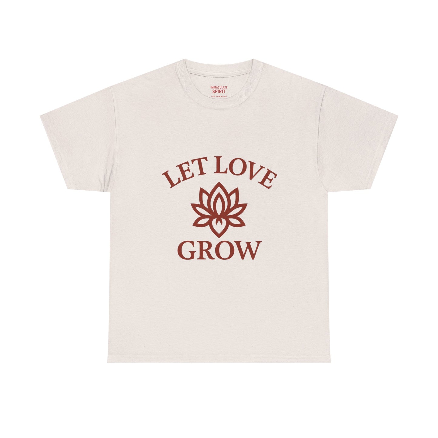 Inspirational Unisex Heavy Cotton Tee – "Let Love Grow" & Strength Quotes
