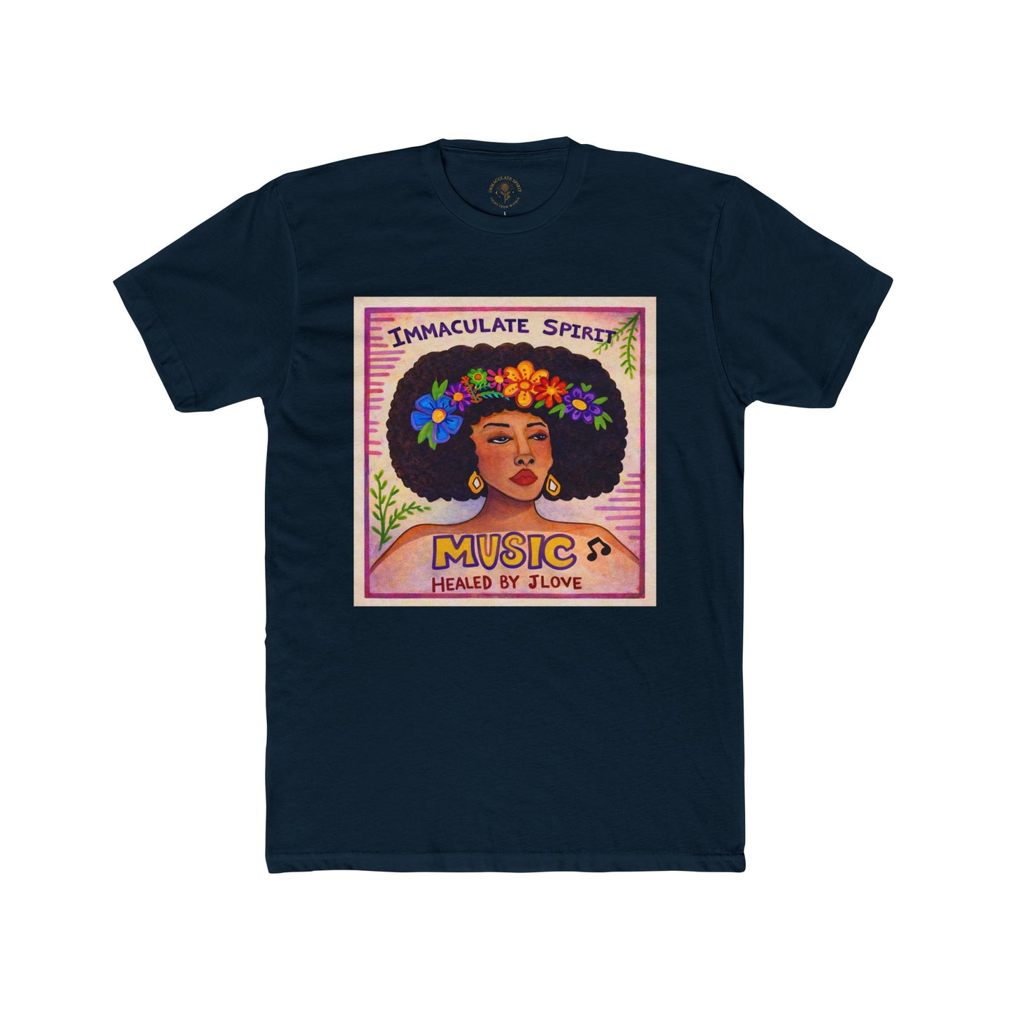 Music Healed by Love T-Shirt — Immaculate Spirit Floral Portrait Tee