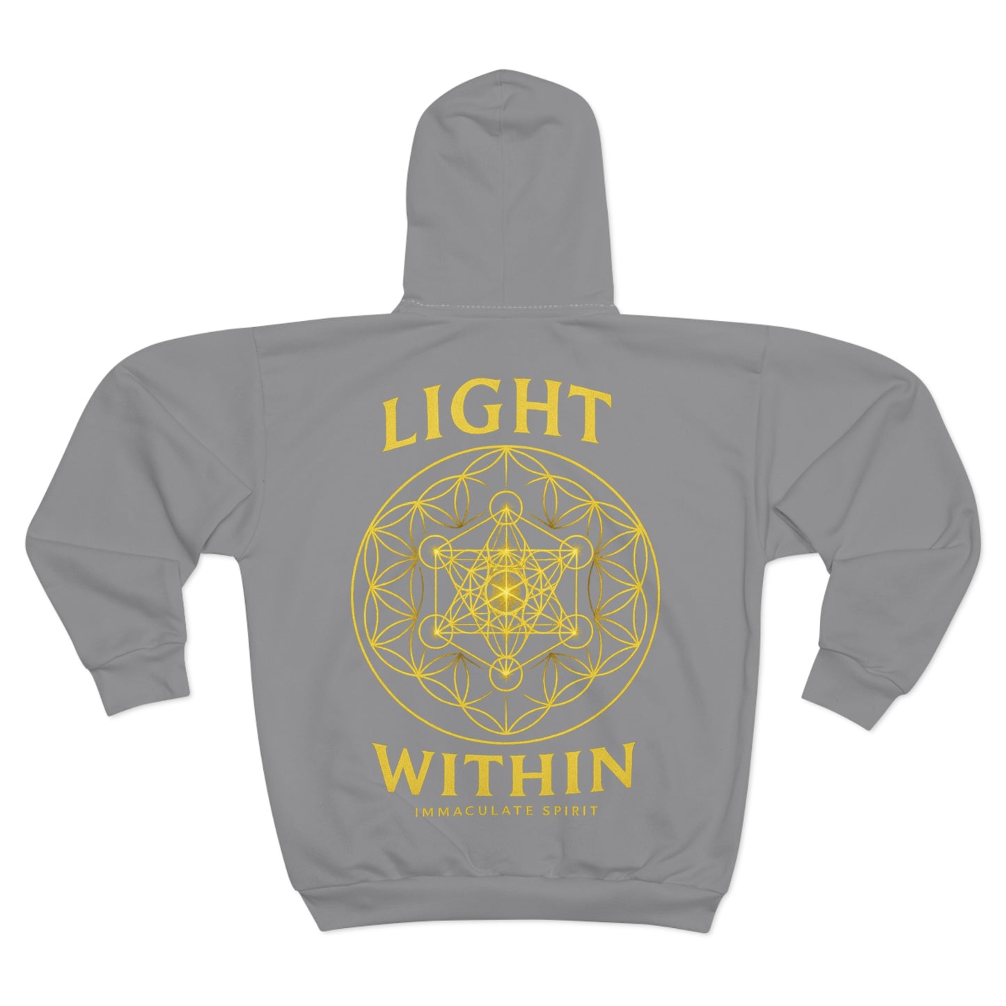 Light Within Unisex Zip Hoodie - Spiritual Design for Comfort and Style