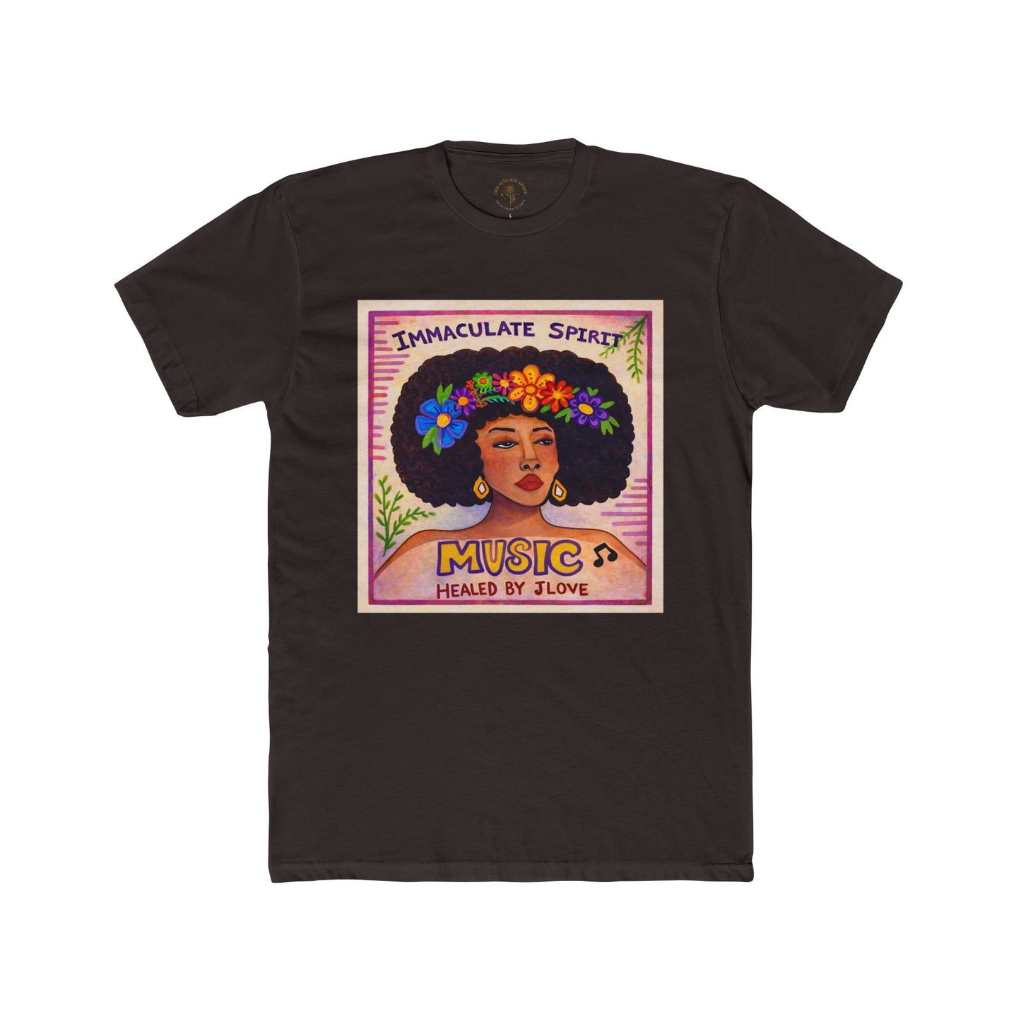 Music Healed by Love T-Shirt — Immaculate Spirit Floral Portrait Tee