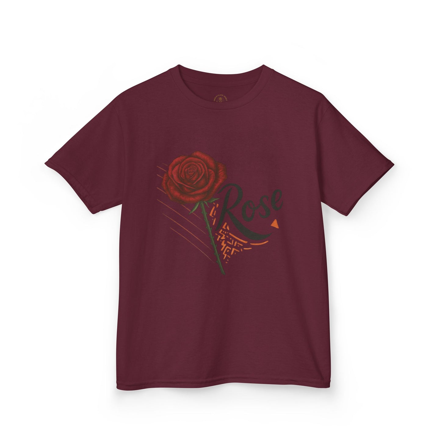 Rose Design Kids Heavy Cotton Tee