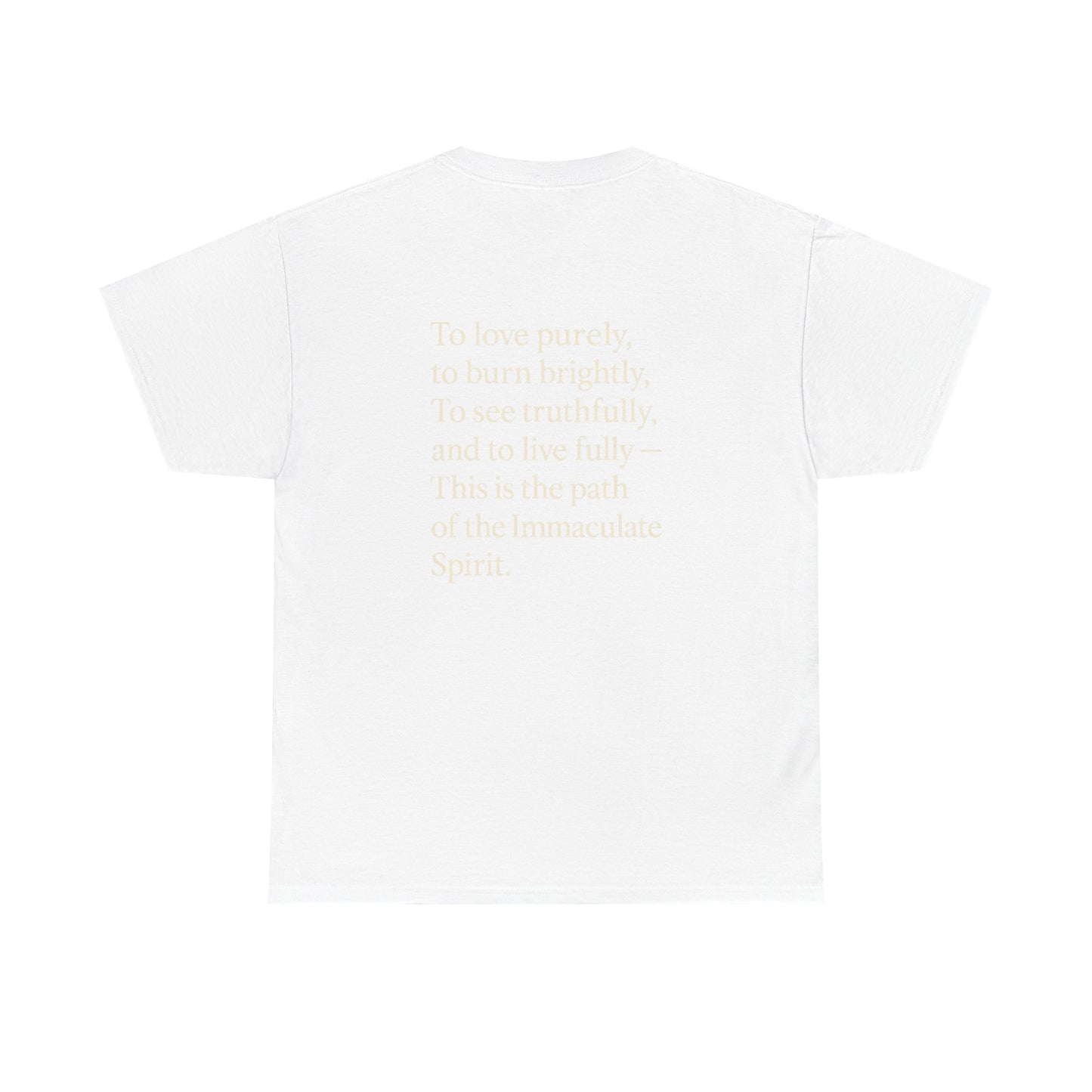 Immaculate Spirit Unisex Heavy Cotton Tee - Peace, Honesty & Love Design