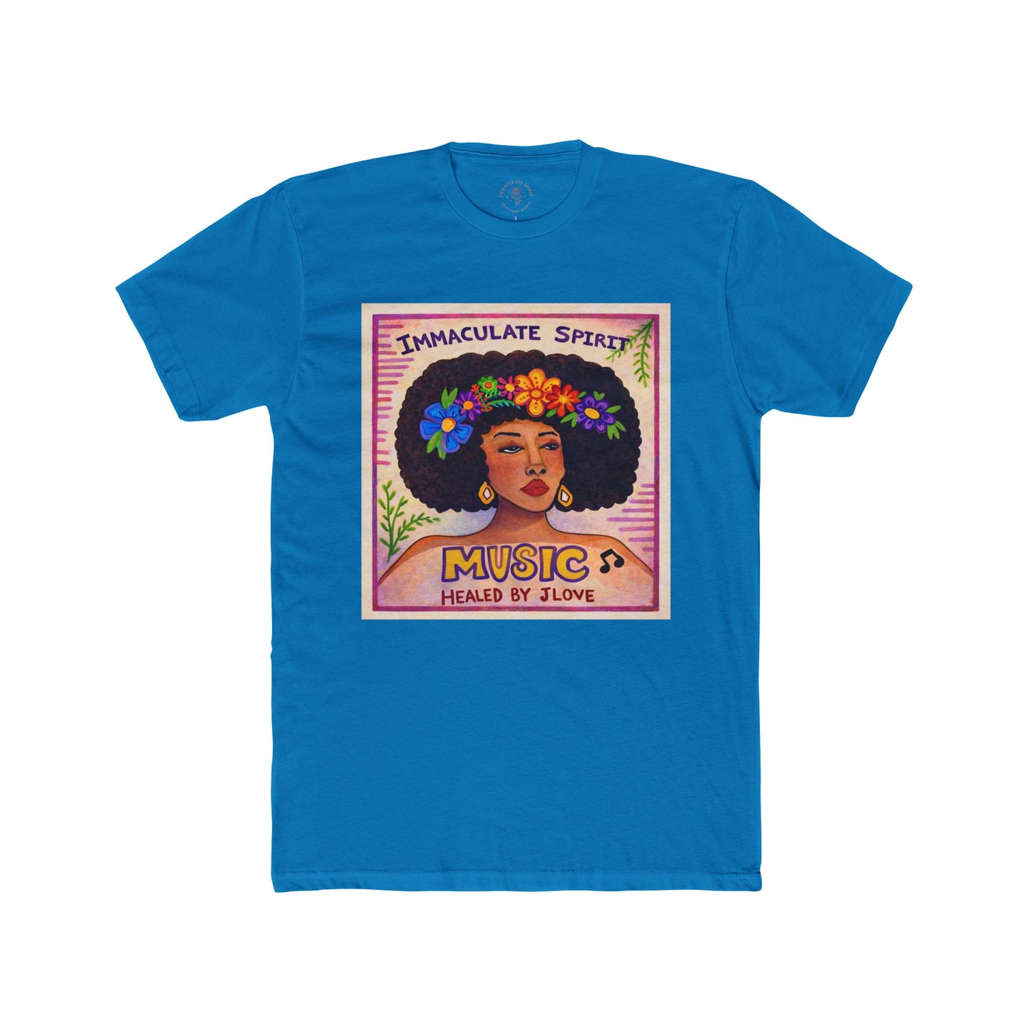 Music Healed by Love T-Shirt — Immaculate Spirit Floral Portrait Tee