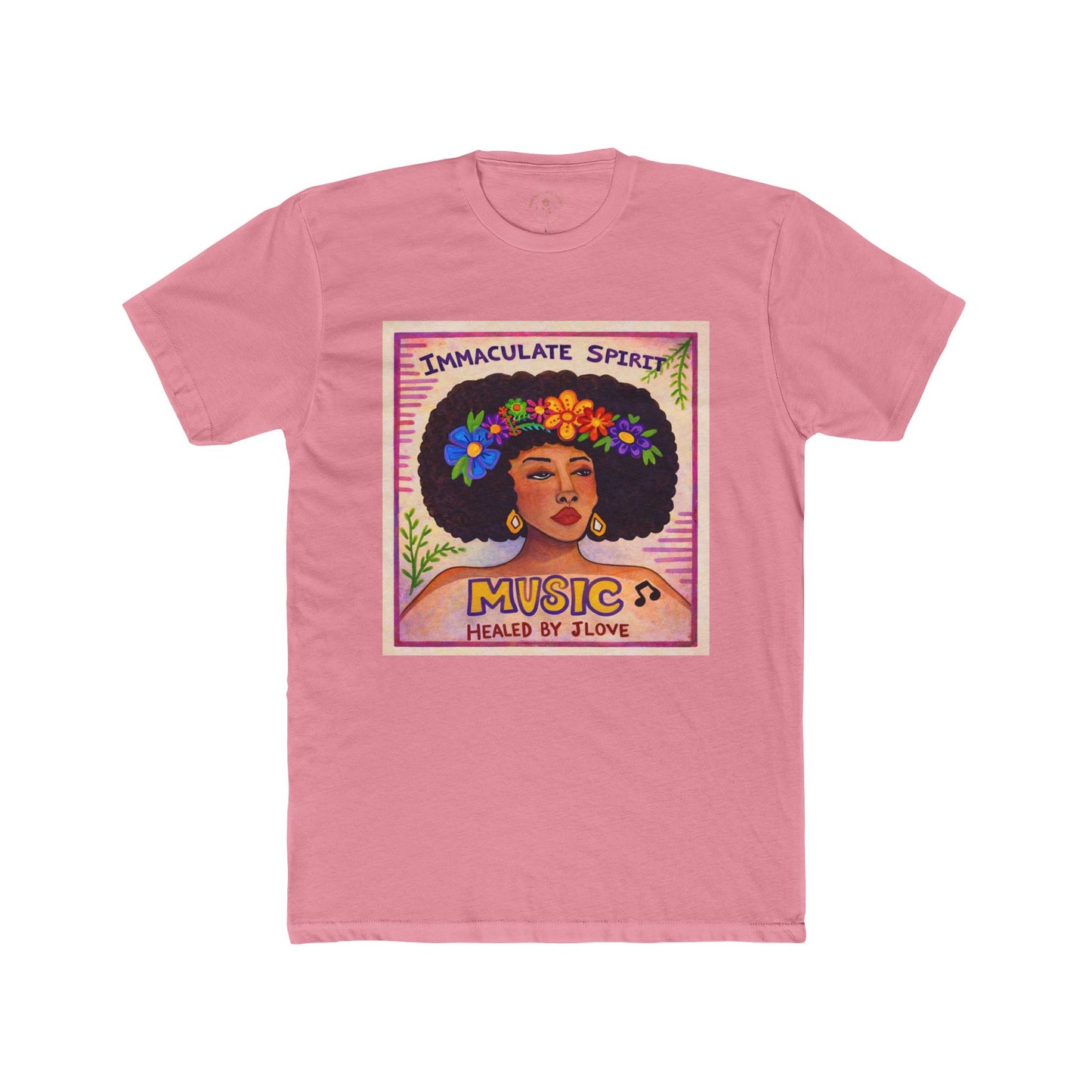 Music Healed by Love T-Shirt — Immaculate Spirit Floral Portrait Tee